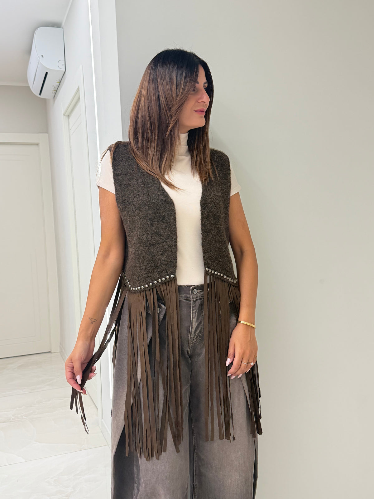 GILET VANESSA MORO CON FRANGE