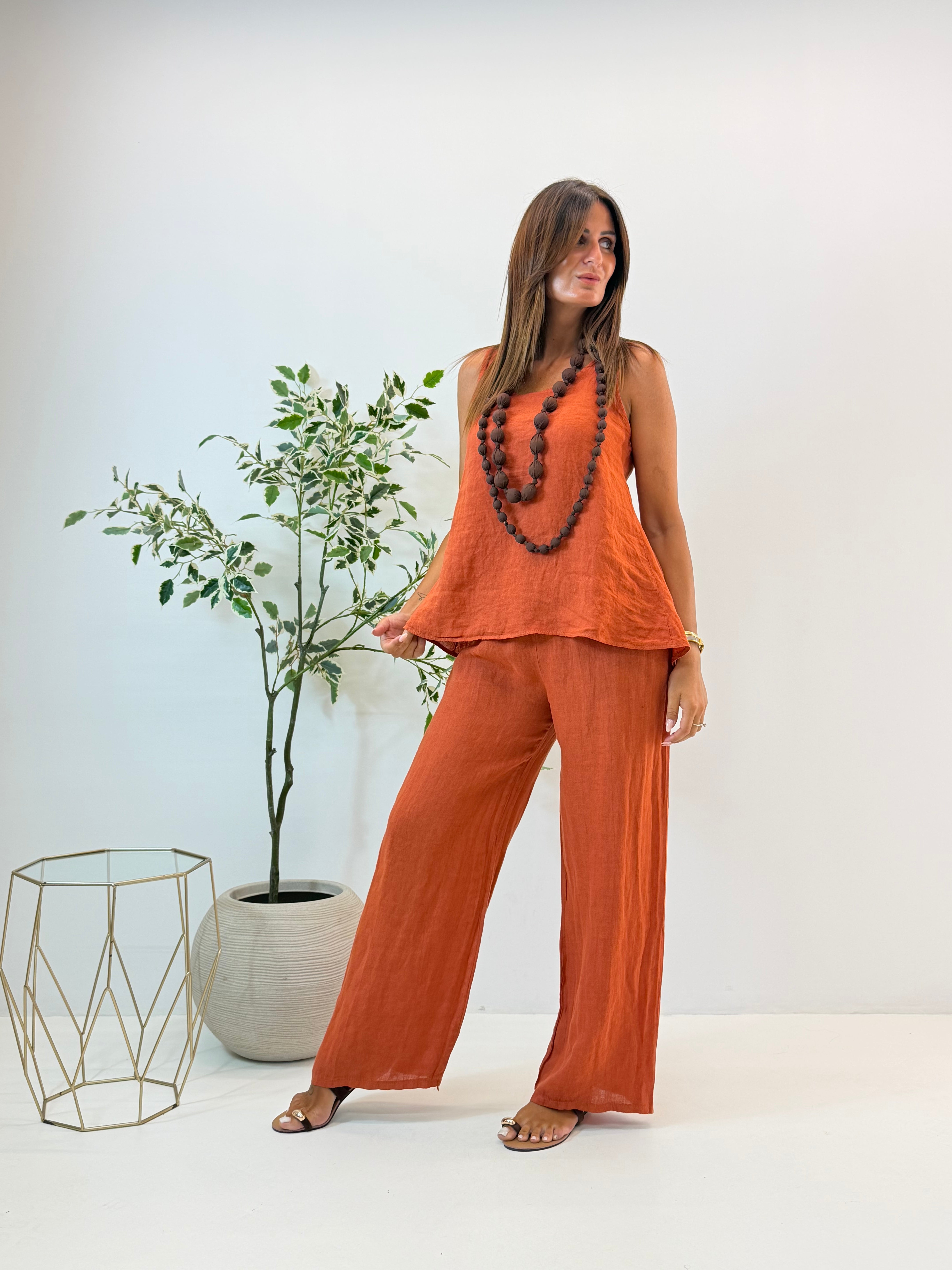 TOP GISELLE IN LINO RUGGINE