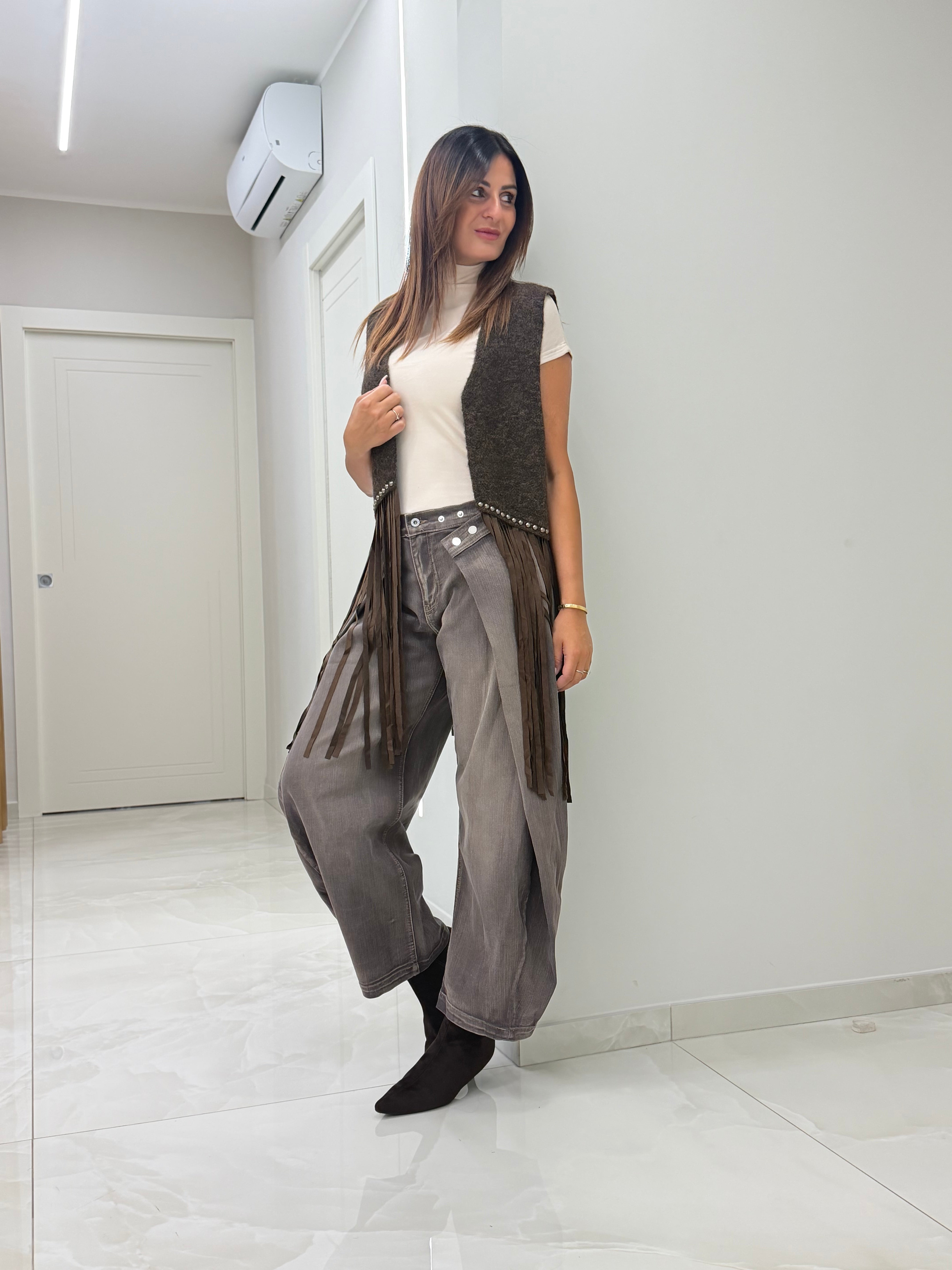 GILET VANESSA MORO CON FRANGE
