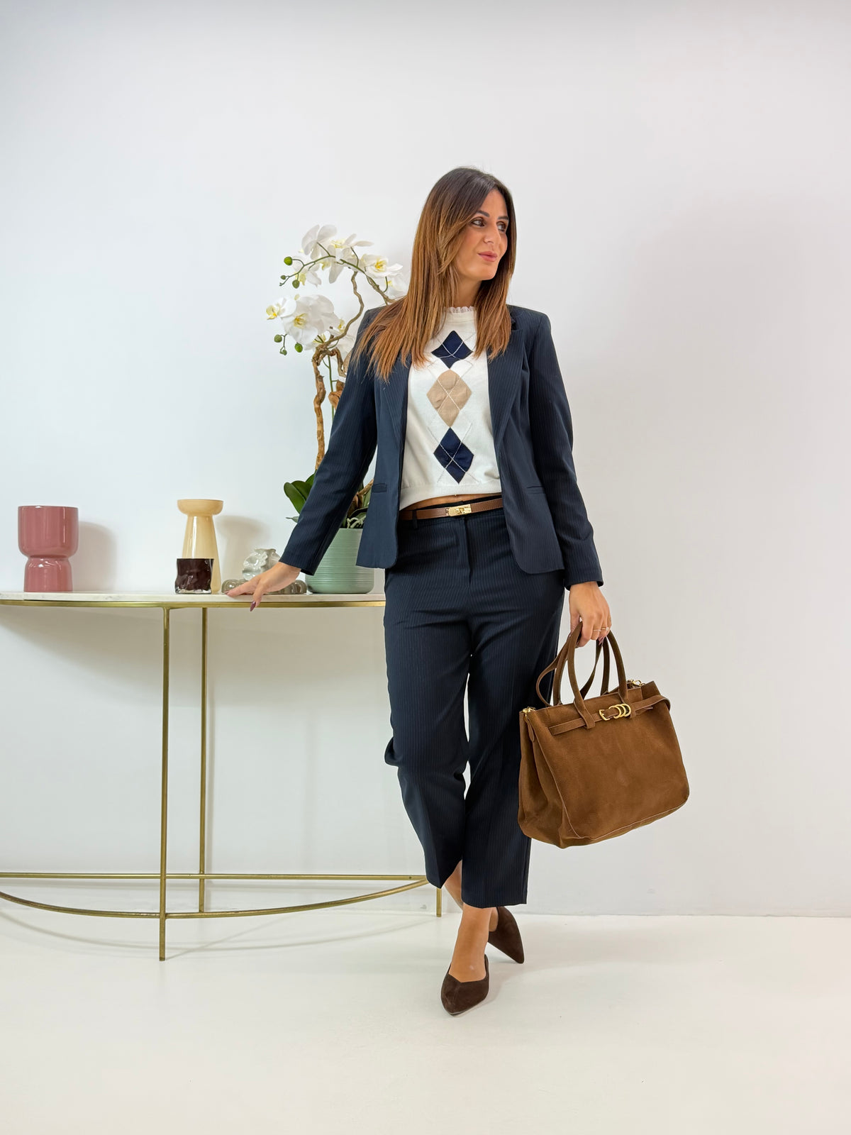 BLAZER KLELIA BLU GESSATO