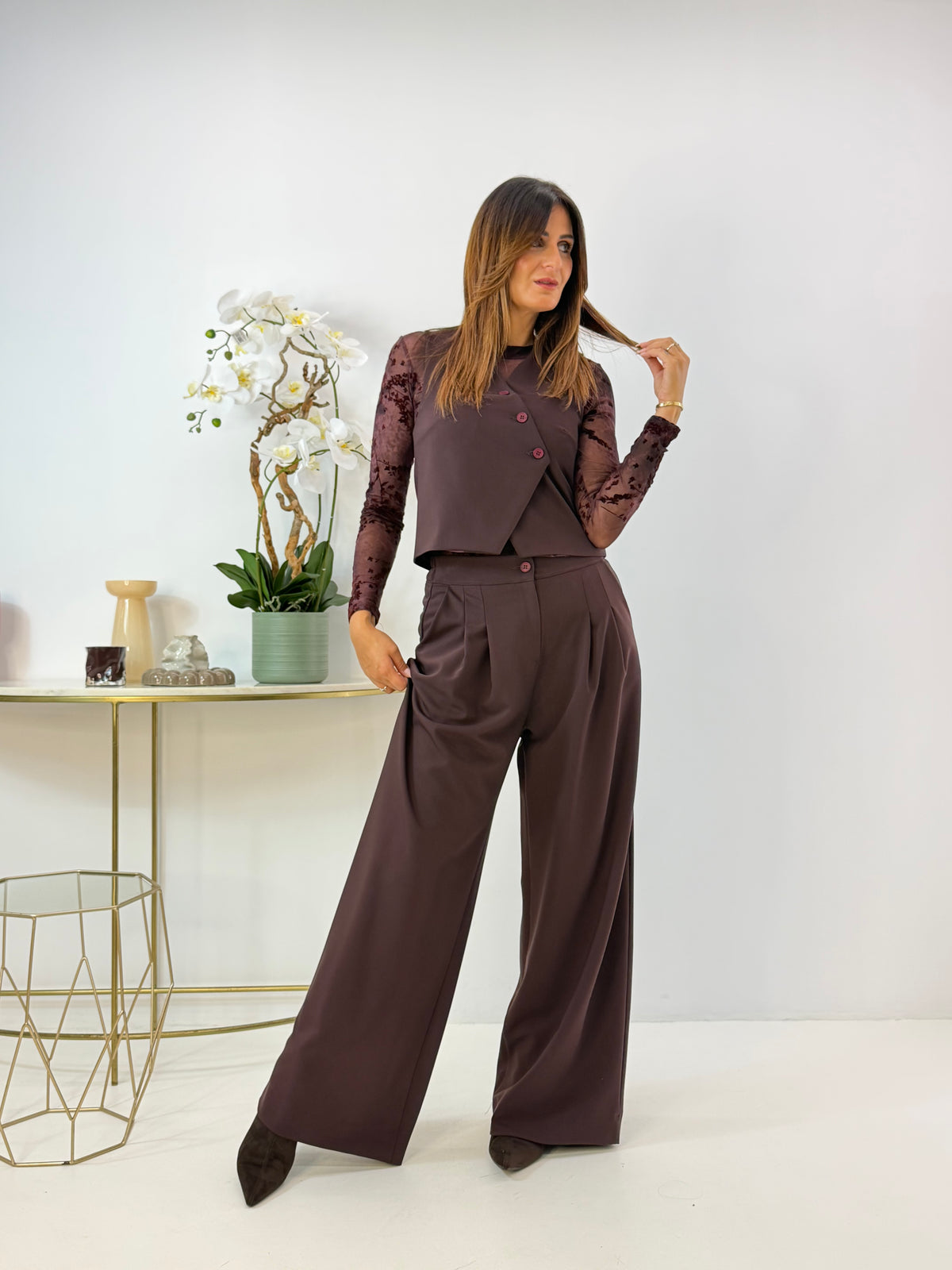 PANTALONE SERENA BORDEAUX