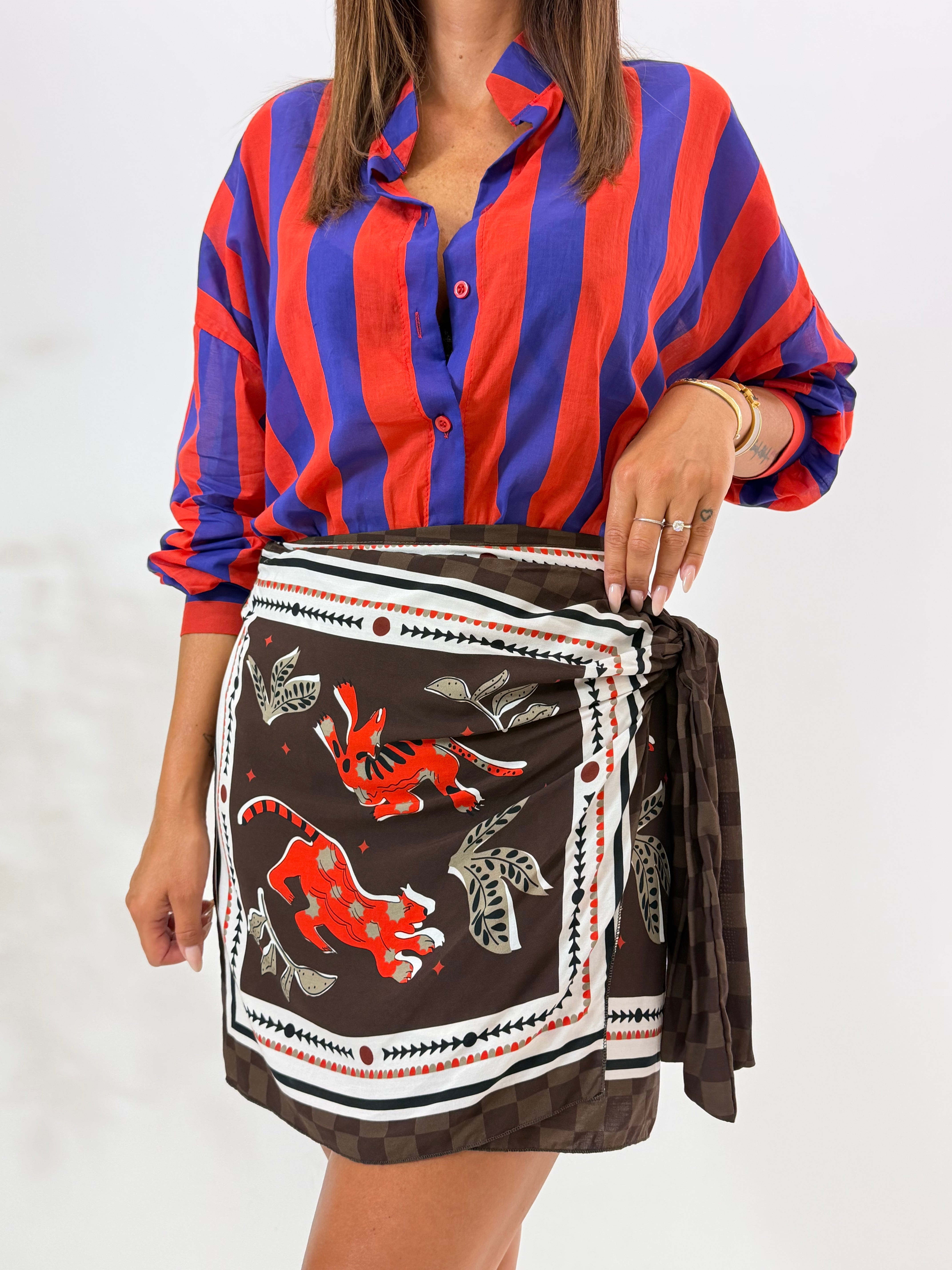 GONNA VIVI CORTA FANTASIA MORO/ROSSO