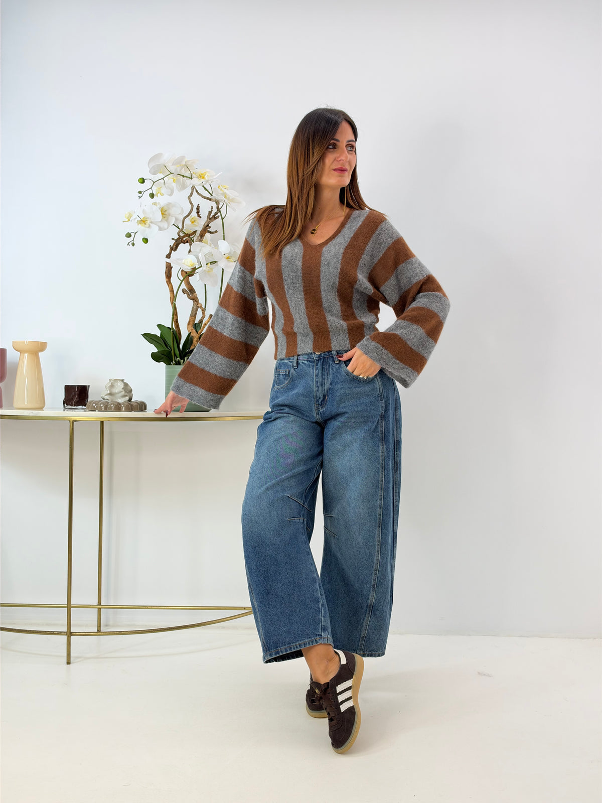 PULL FRESIA A RIGHE