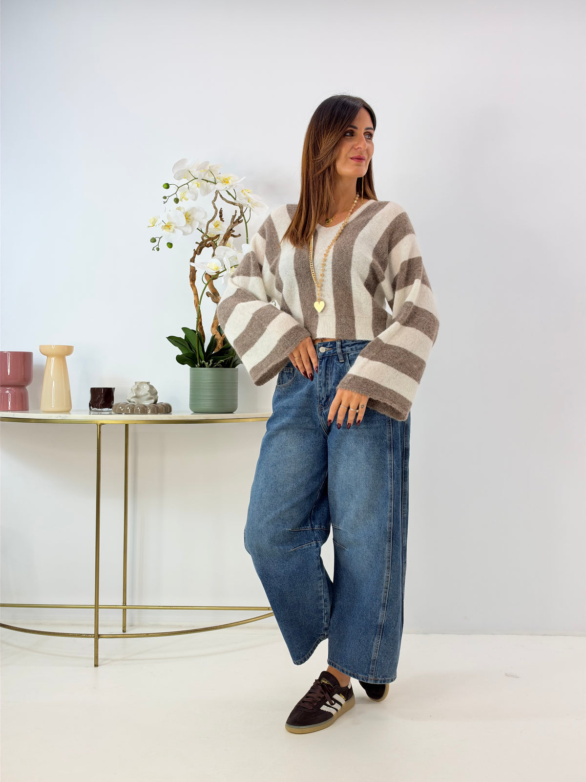 PULL FRESIA A RIGHE
