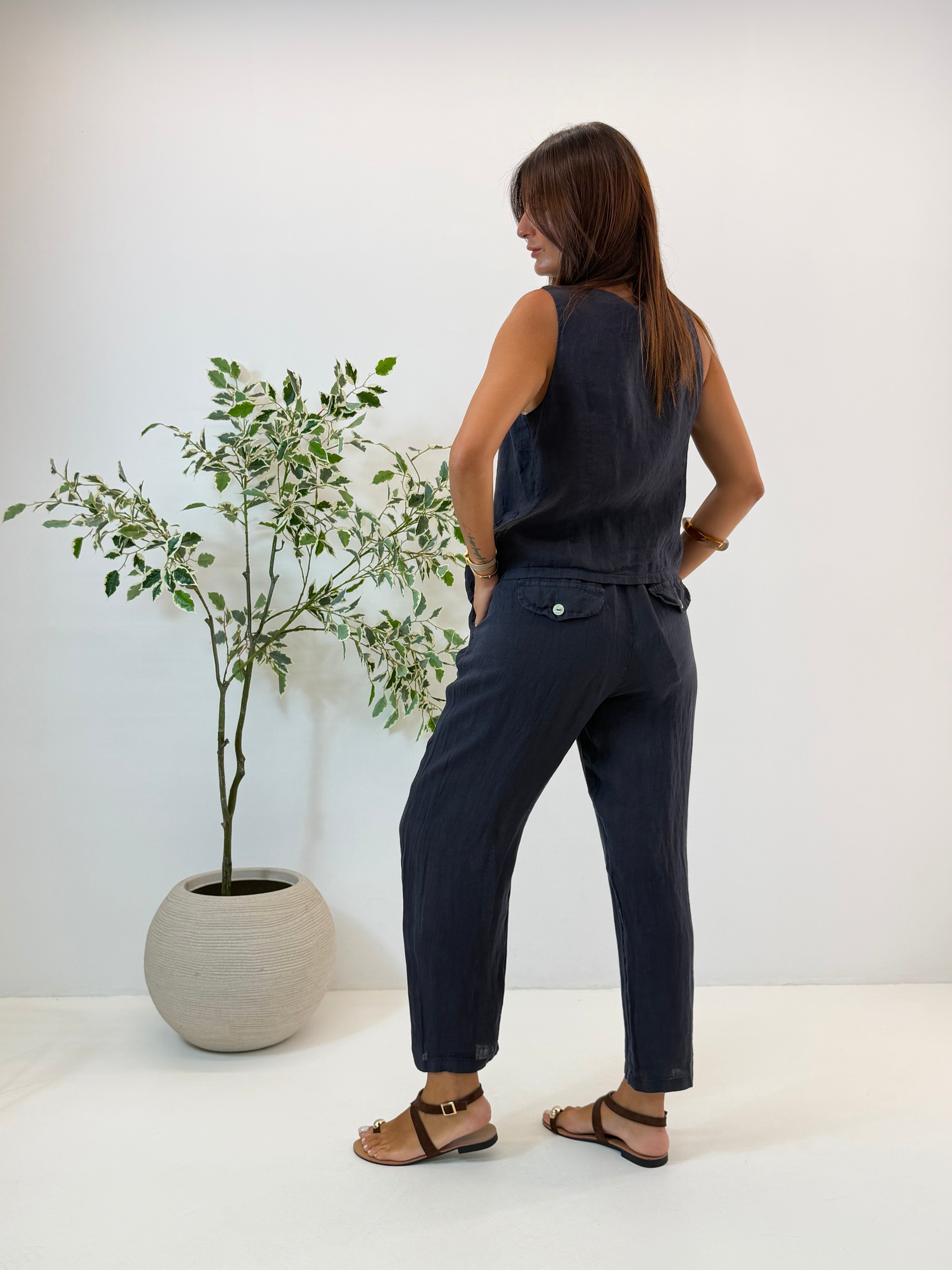 PANTALONE AMELIA IN LINO