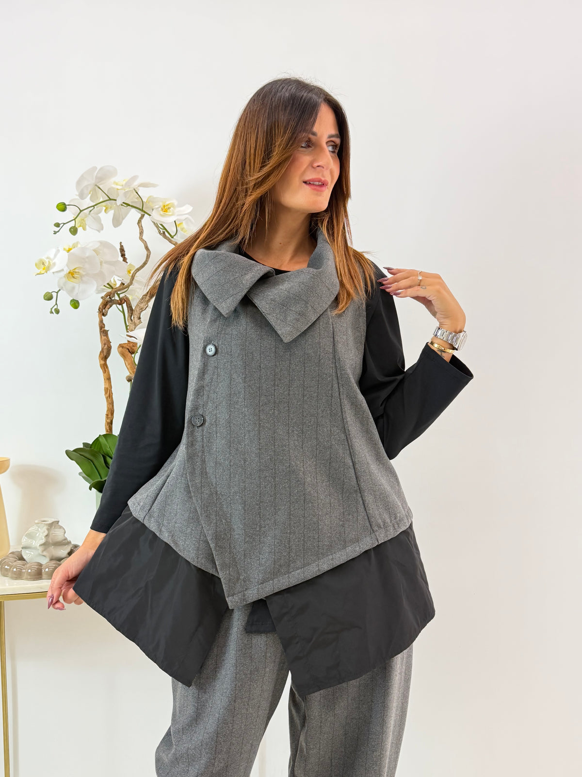 GILET SOLEIRA WENDY GESSATO GRIGIO