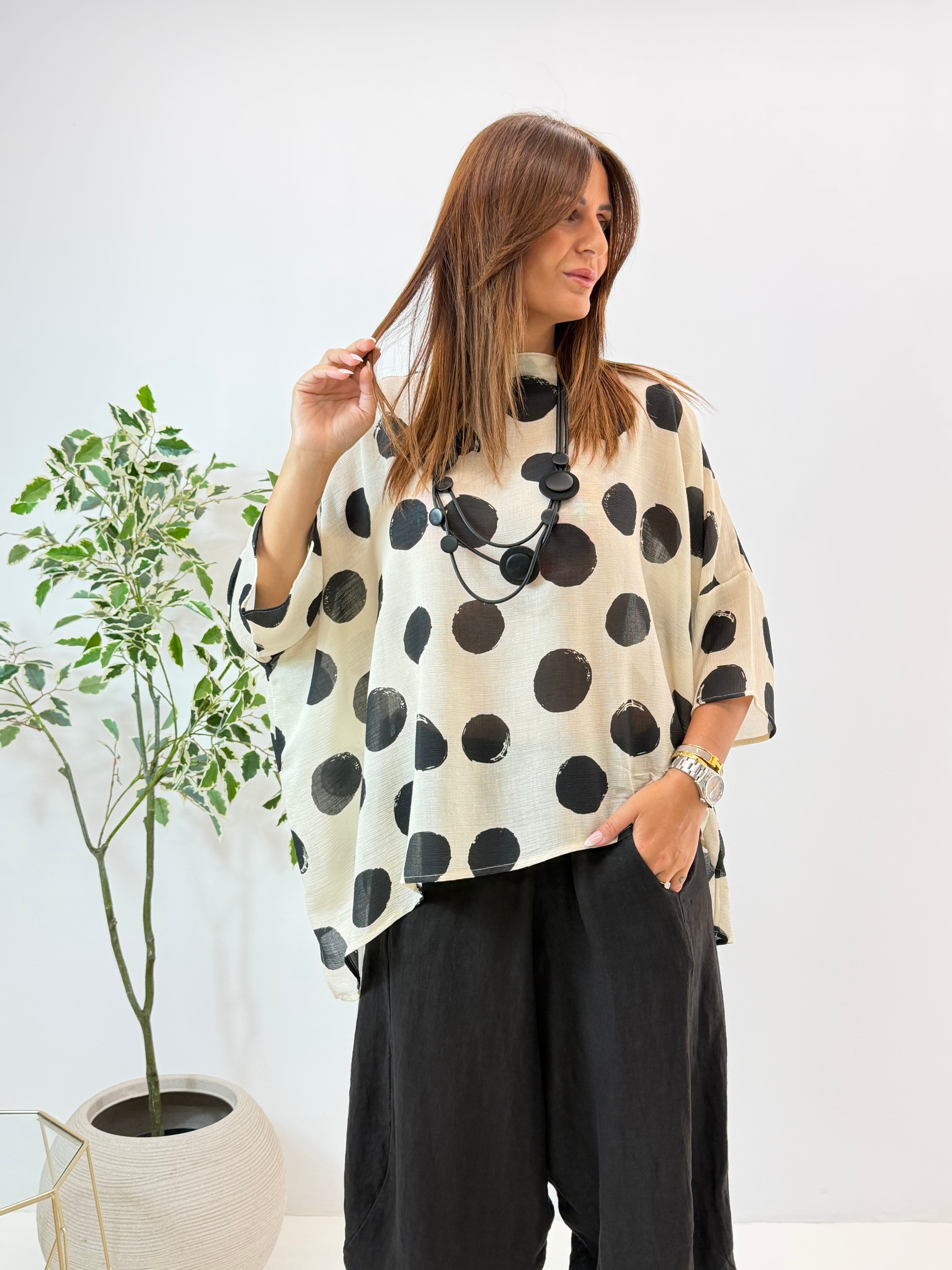 BLUSA ADRIA WENDY FANTASIA A POIS