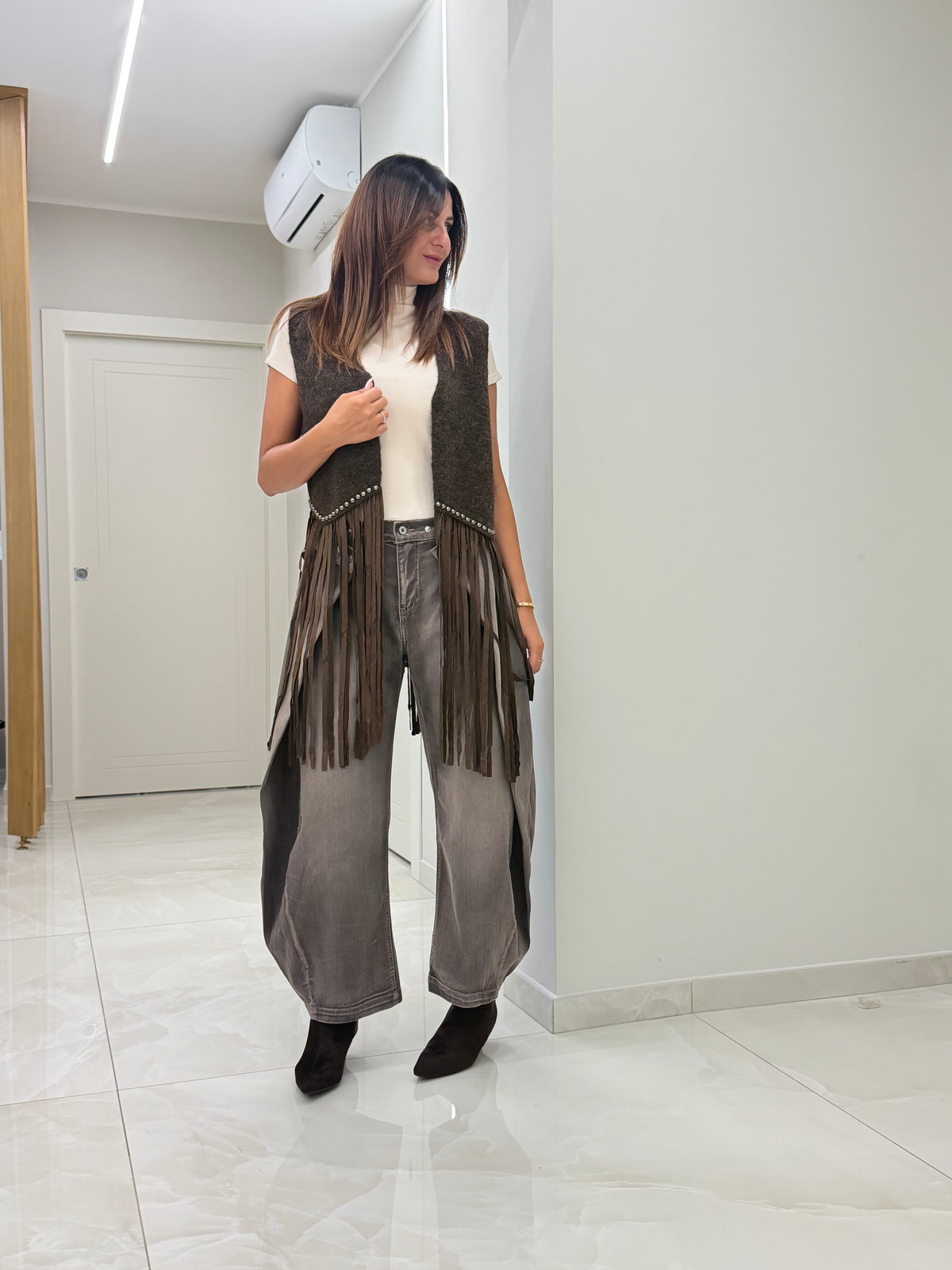 GILET VANESSA MORO CON FRANGE