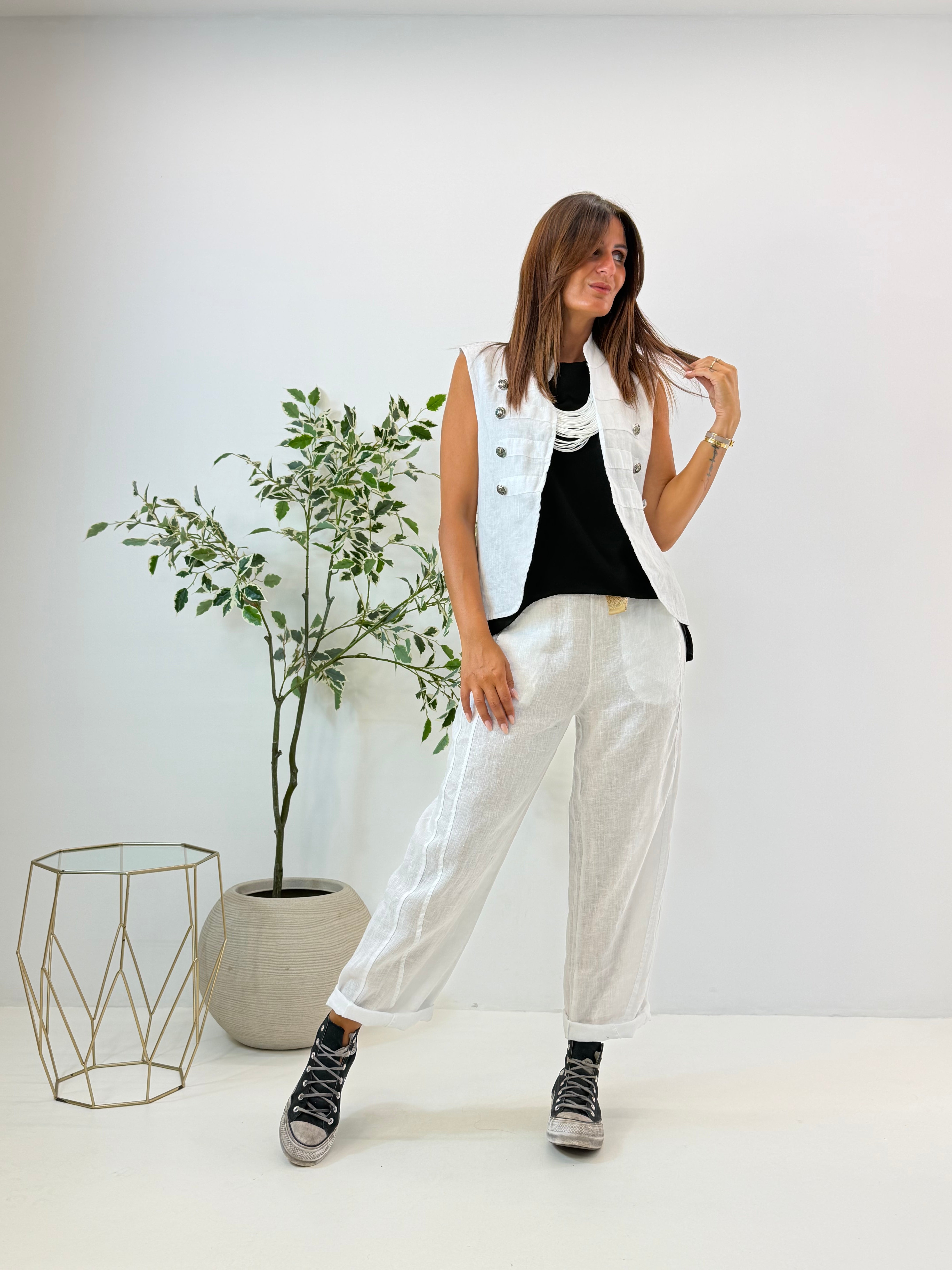 GILET AMELIE IN LINO