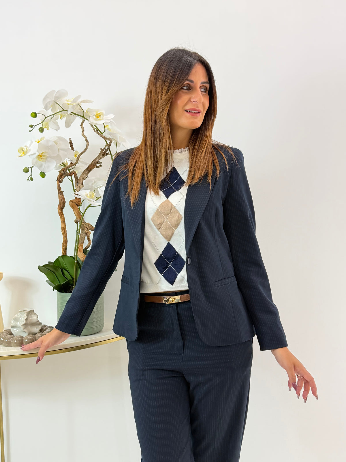 BLAZER KLELIA BLU GESSATO