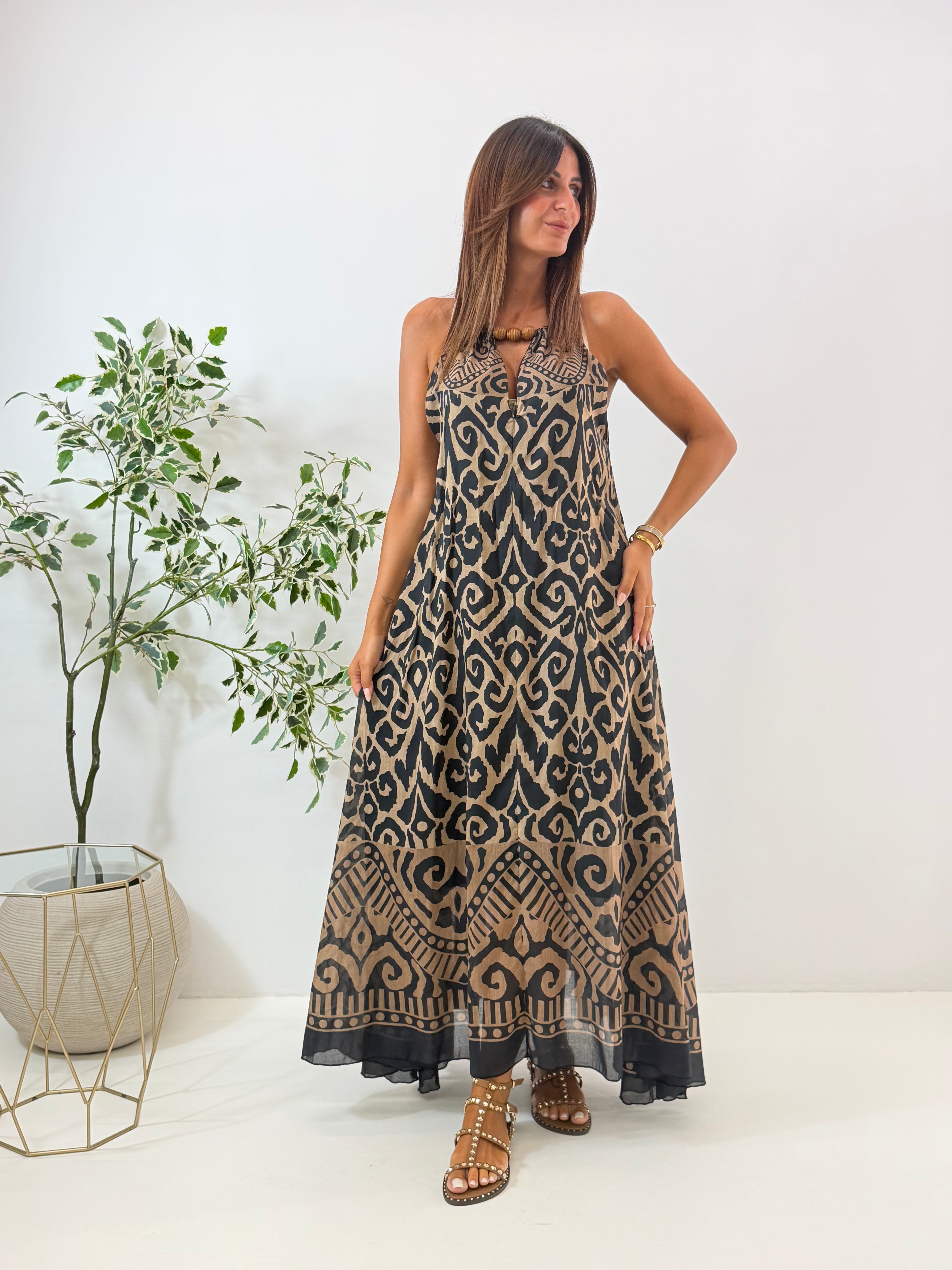 ABITO SAVANA FANTASIA BEIGE/NERO