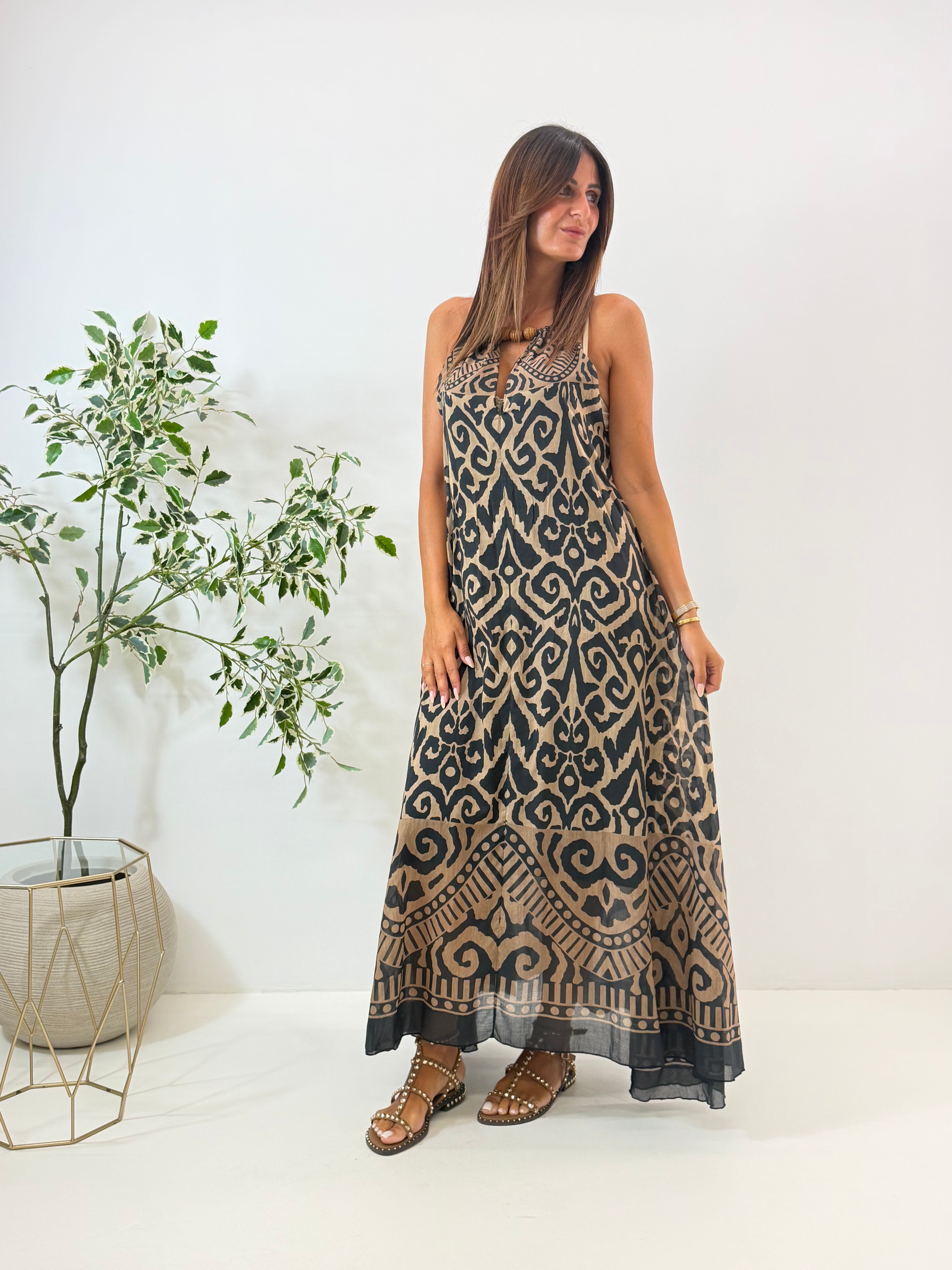 ABITO SAVANA FANTASIA BEIGE/NERO
