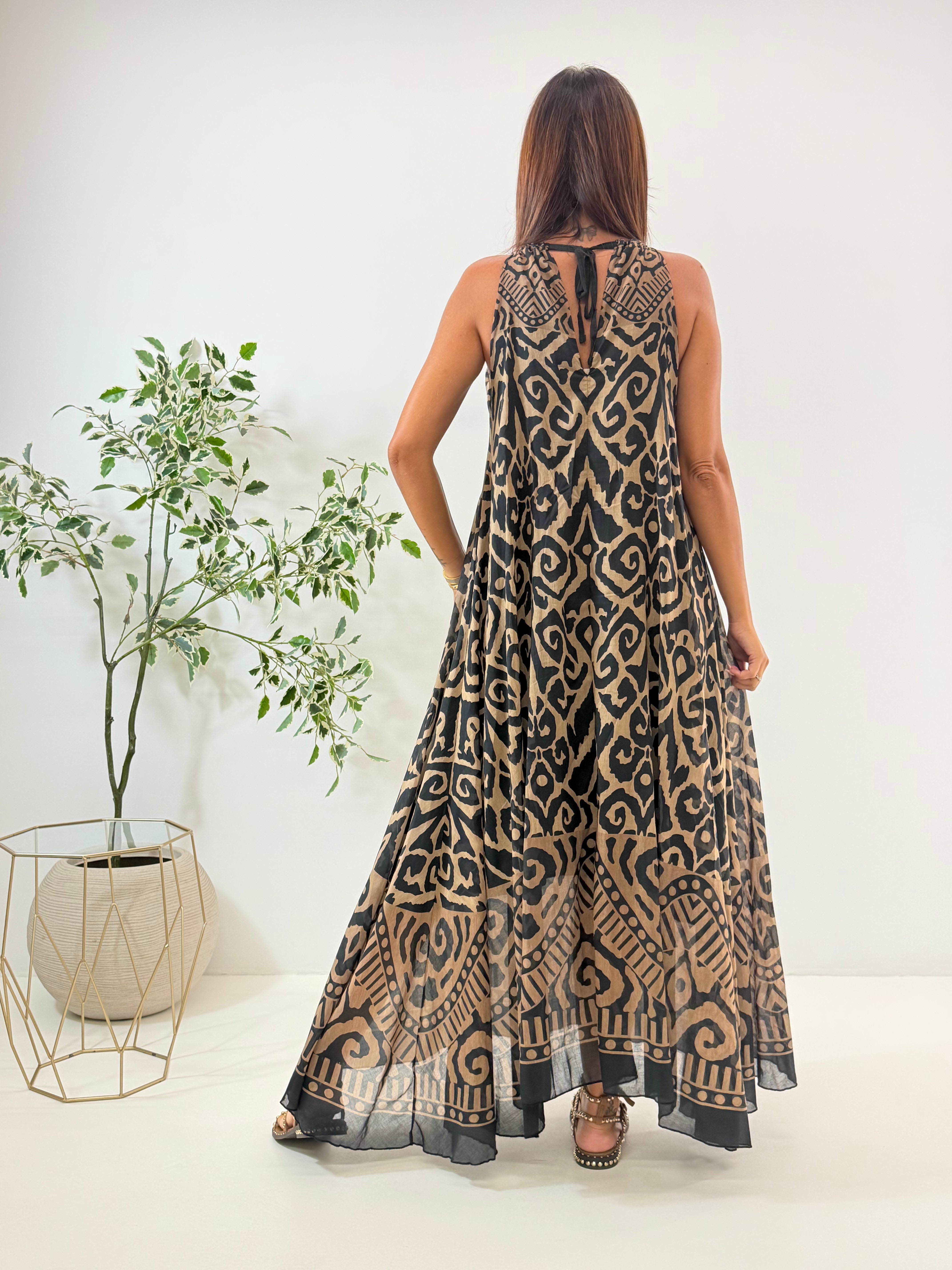 ABITO SAVANA FANTASIA BEIGE/NERO