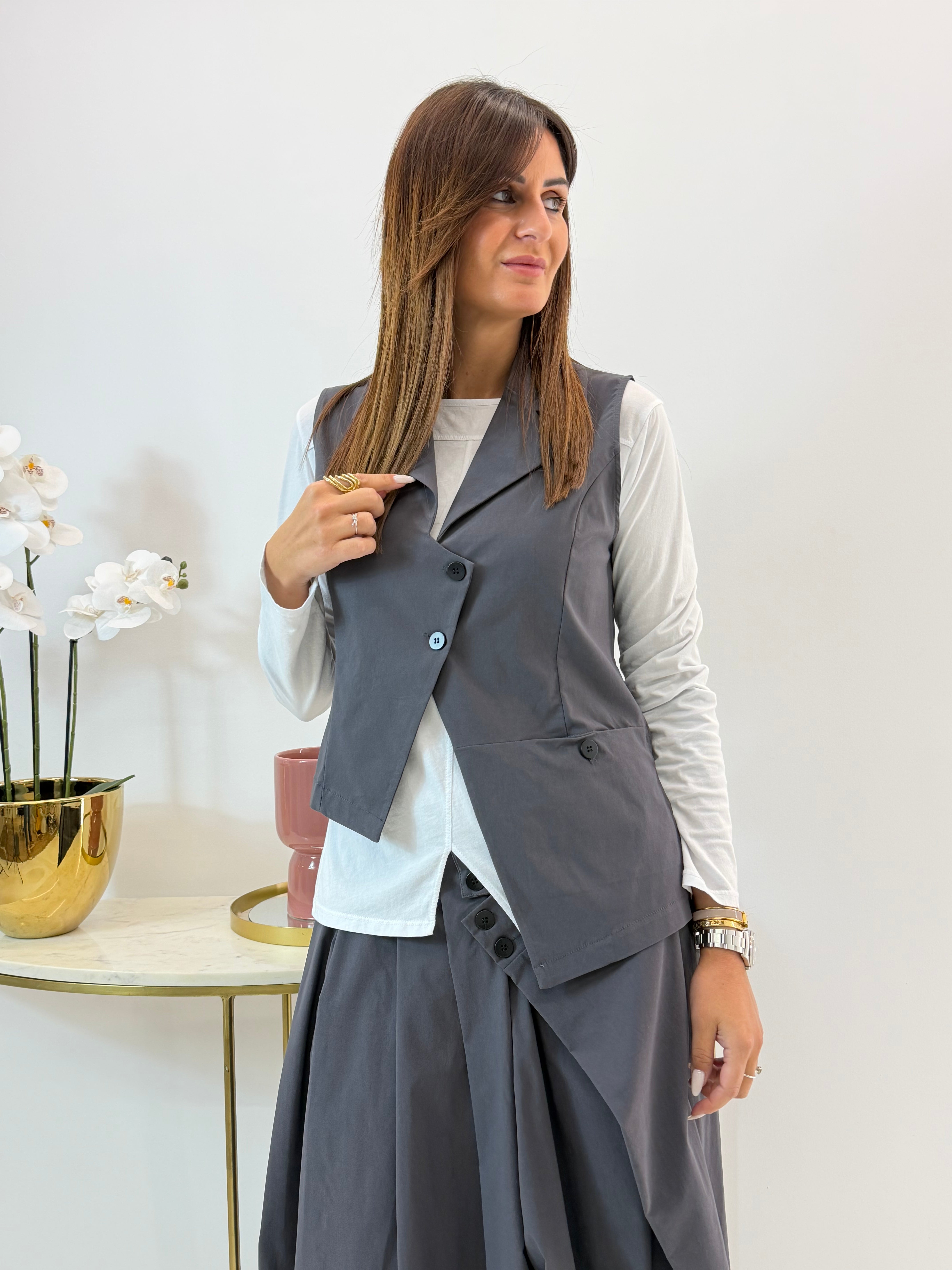 GILET JUANA GRIGIO