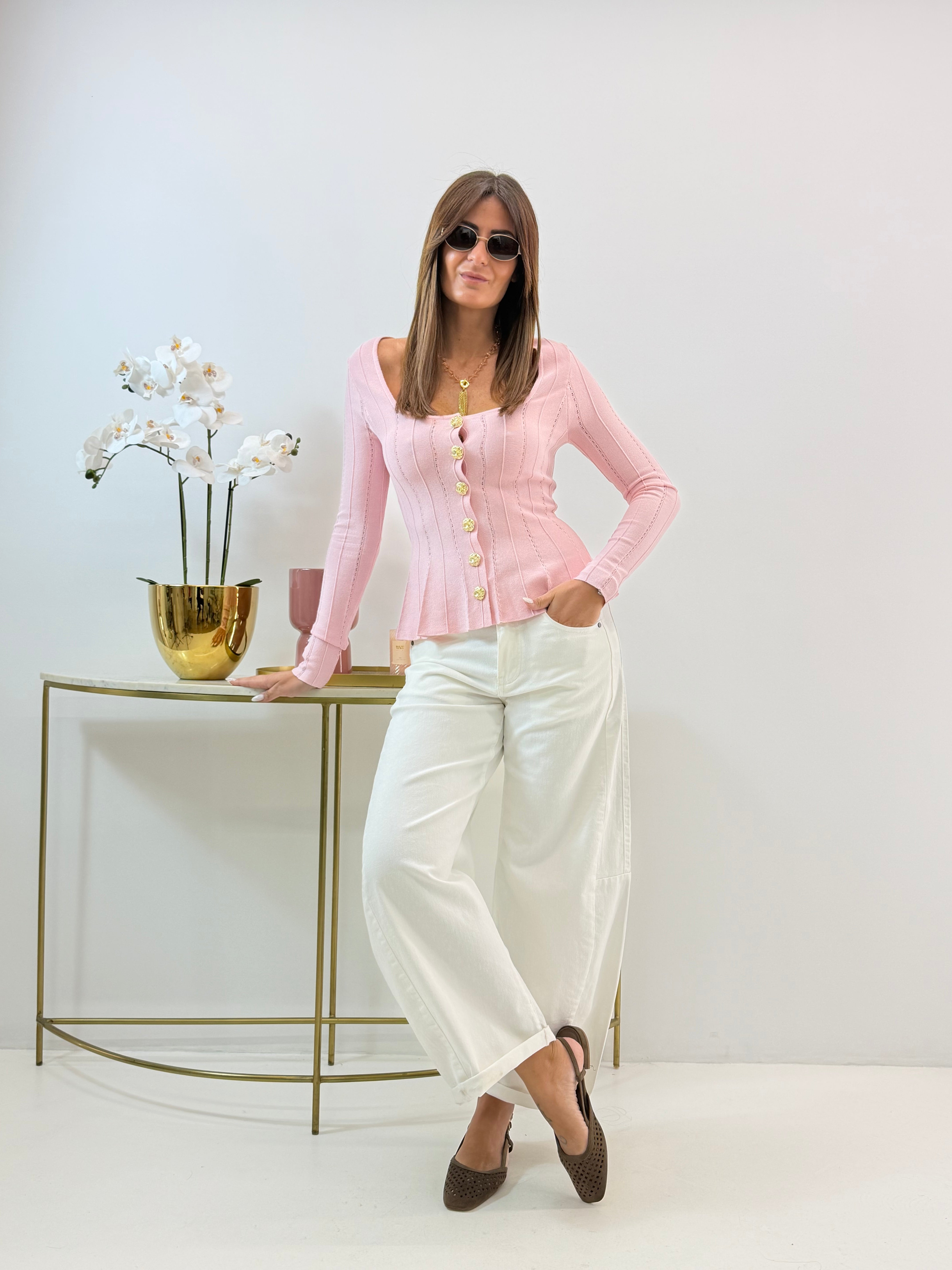 JEANS GIULIA BARREL BIANCO SOFT