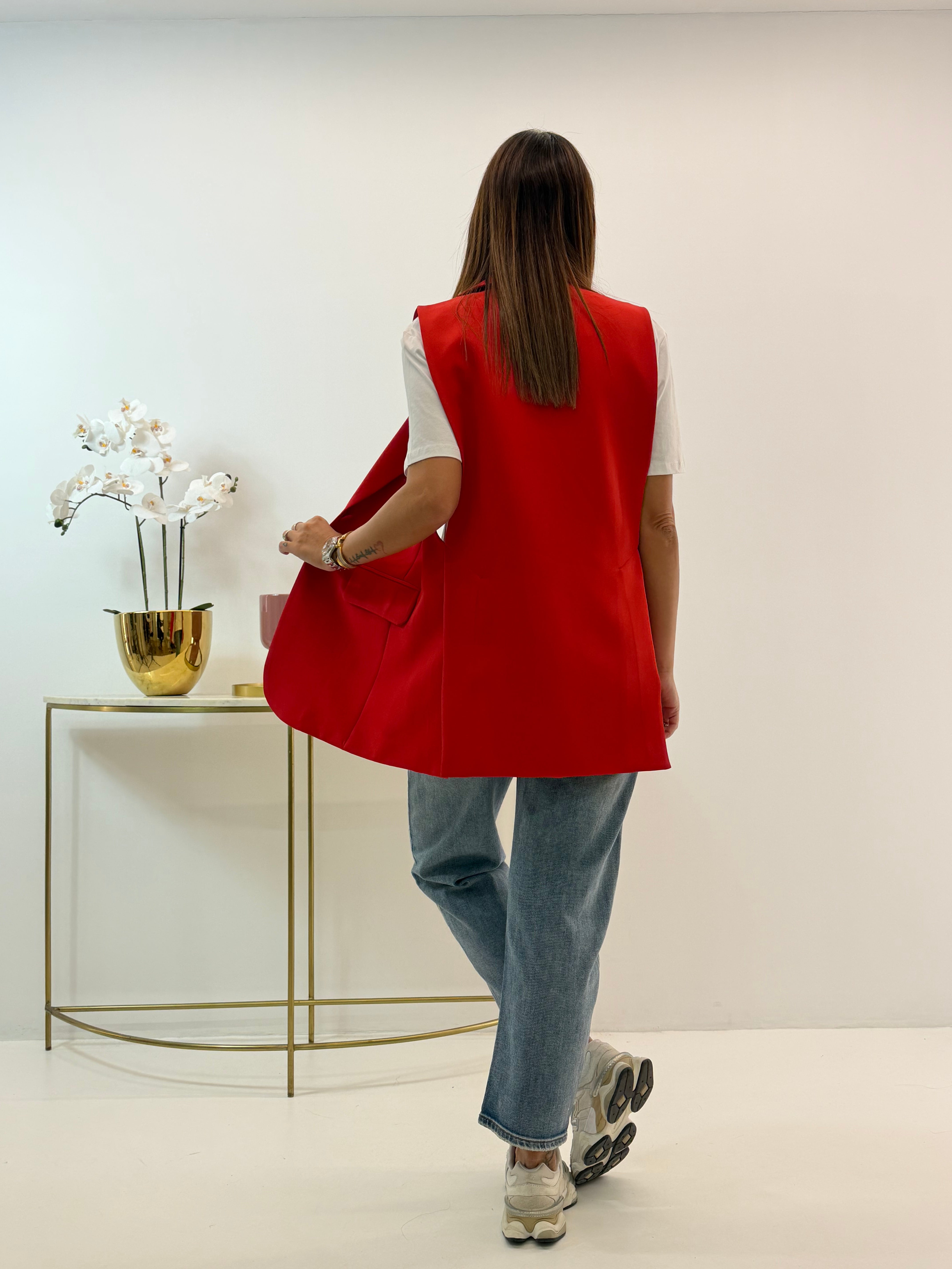 GILET IVORY ROSSO