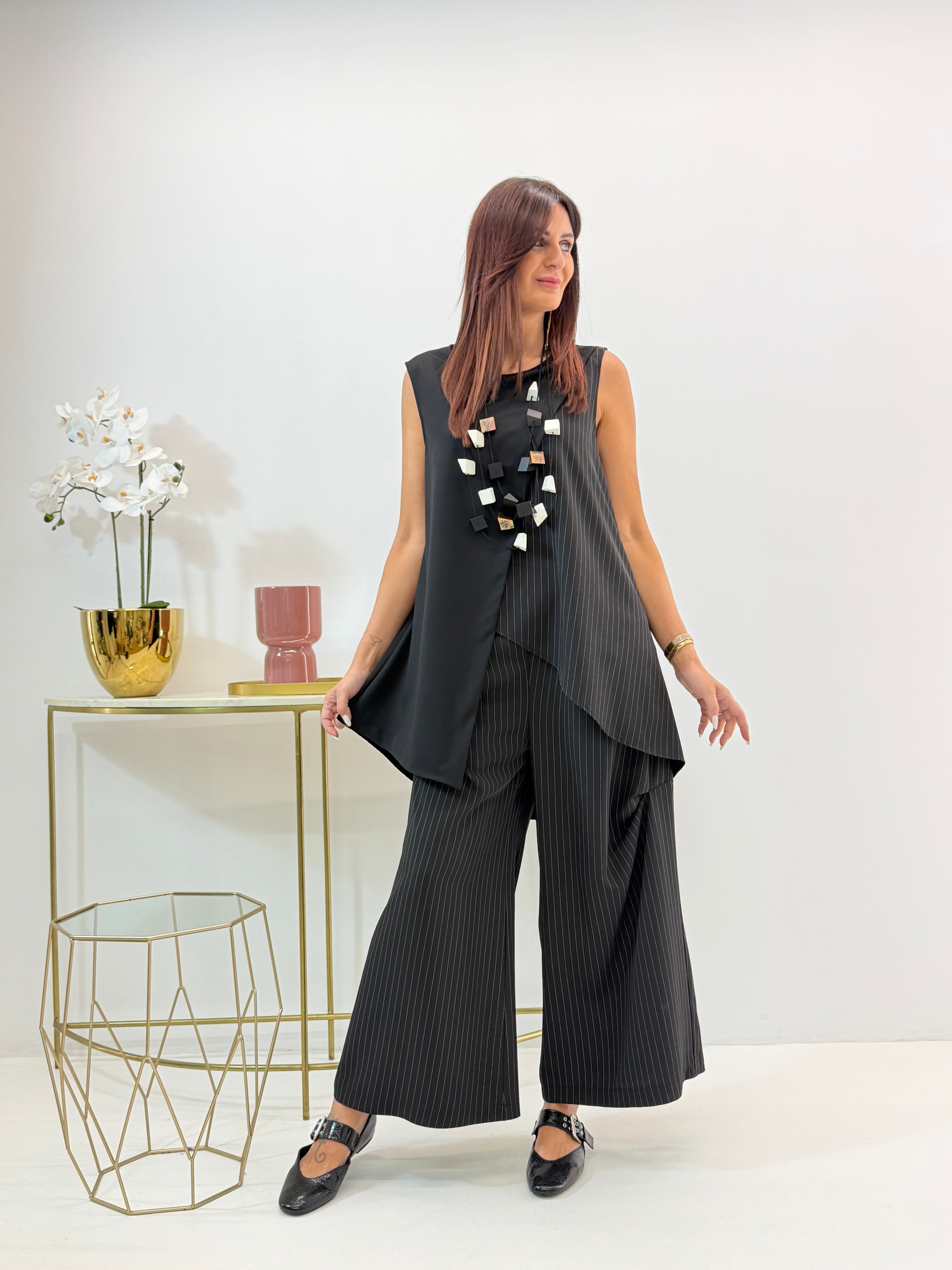 GILET ESTRELLA GESSATO NERO