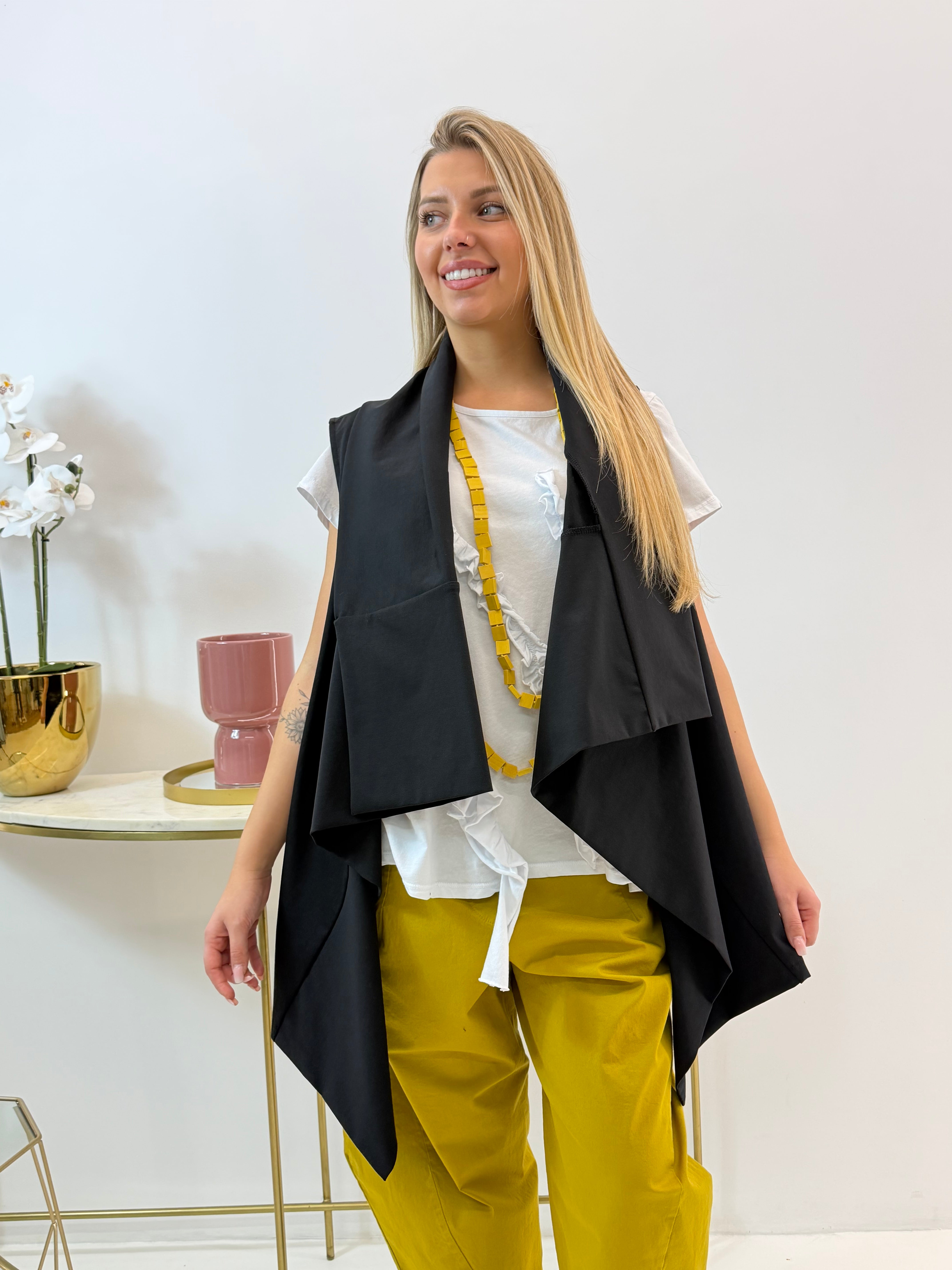 GILET SCIALLATO NERO