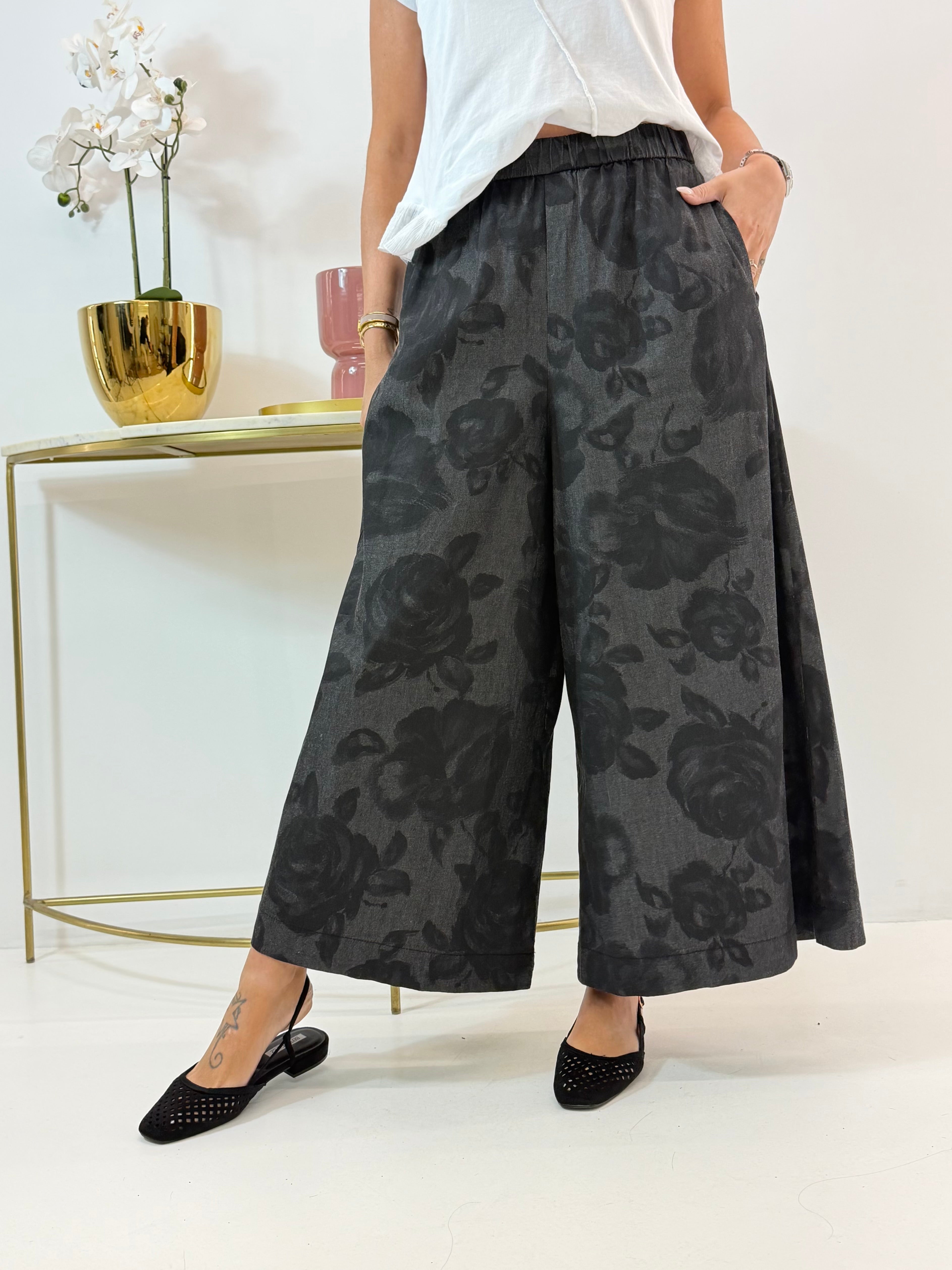 PANTALONE ROSE WENDY FANTASIA NERO