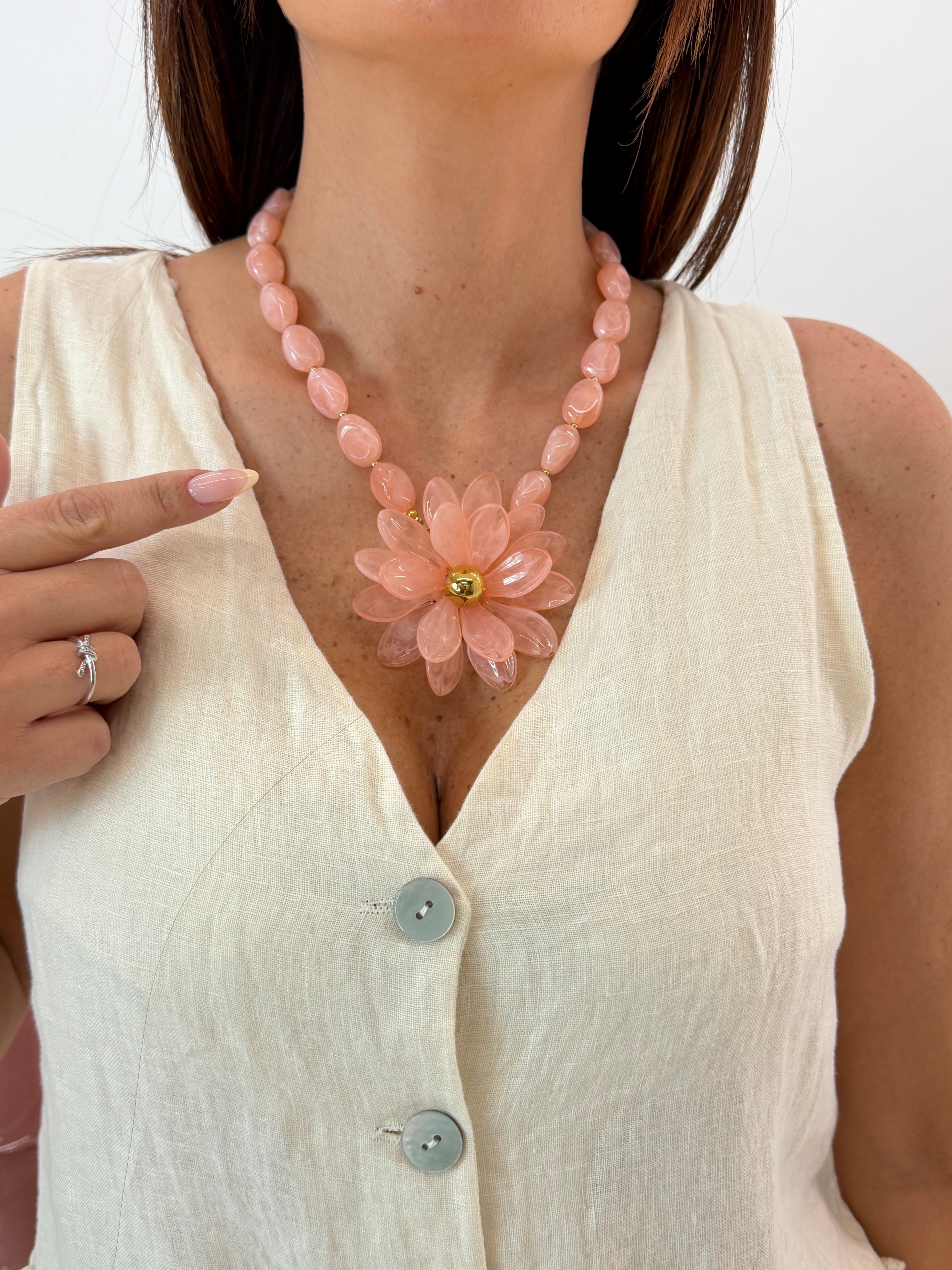COLLANA KRISTAL FIORE ROSA