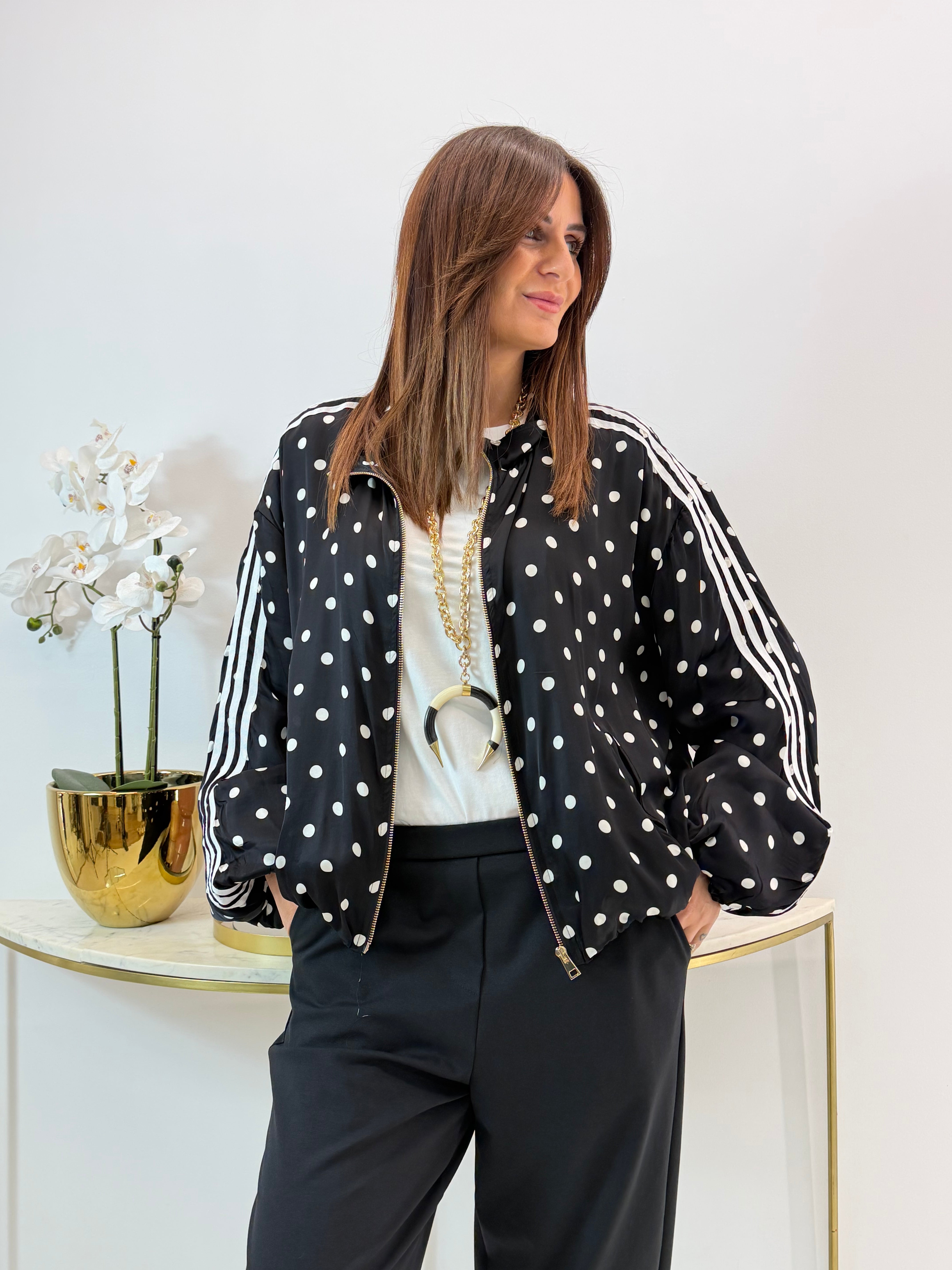 BOMBER A POIS IN SATIN