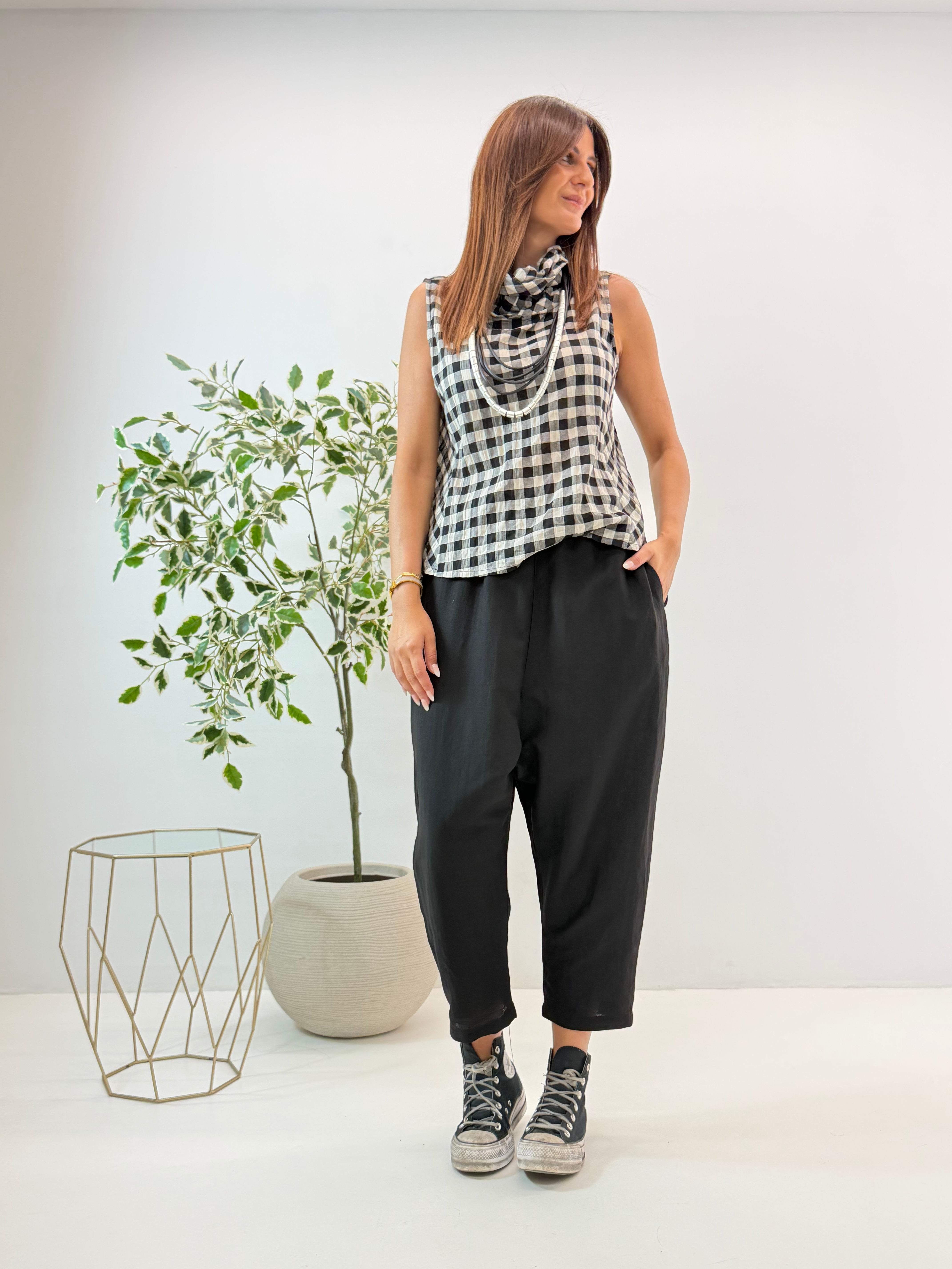 PANTALONE PANAMA NERO