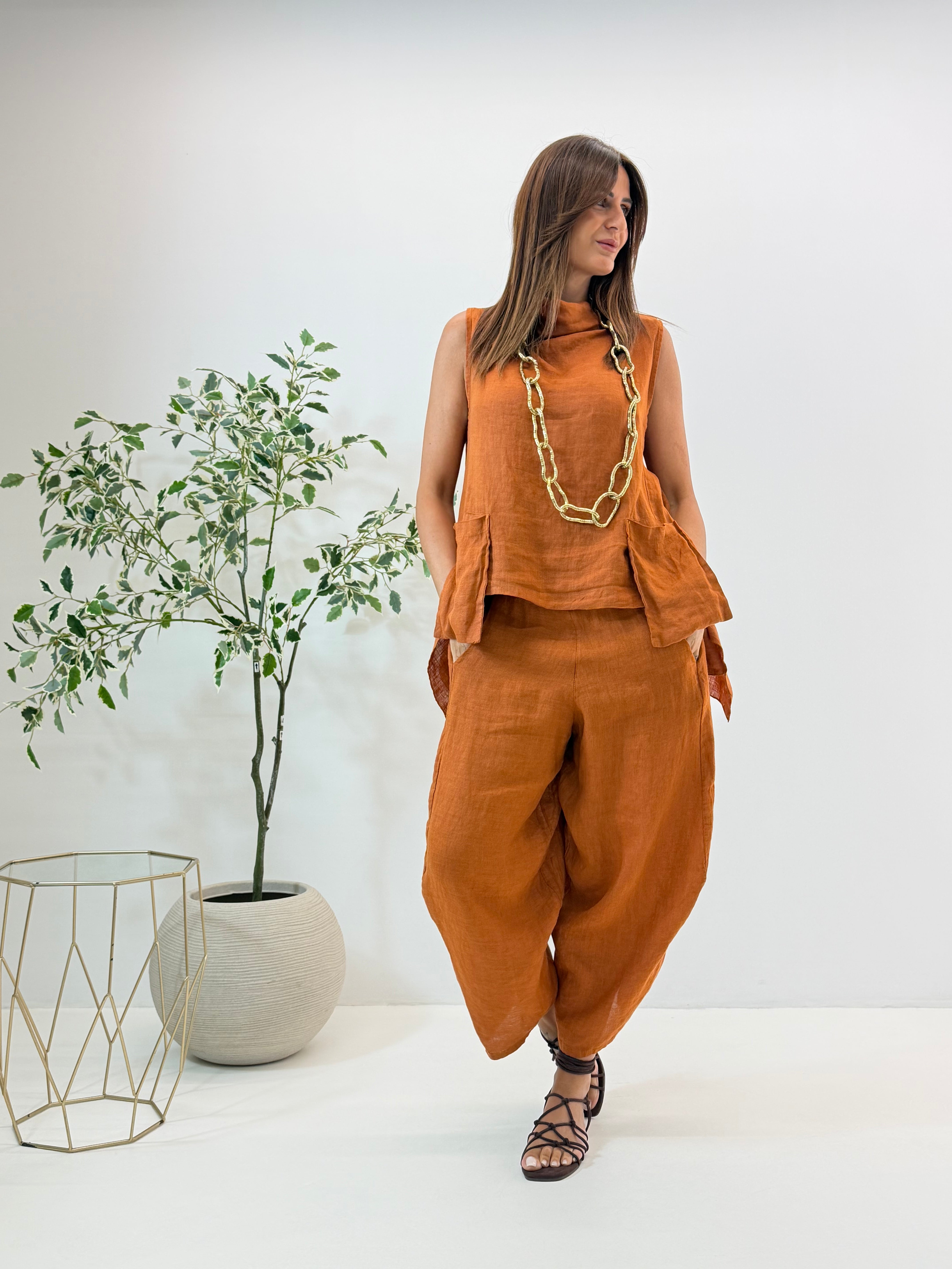 PANTALONE ADRIA IN LINO