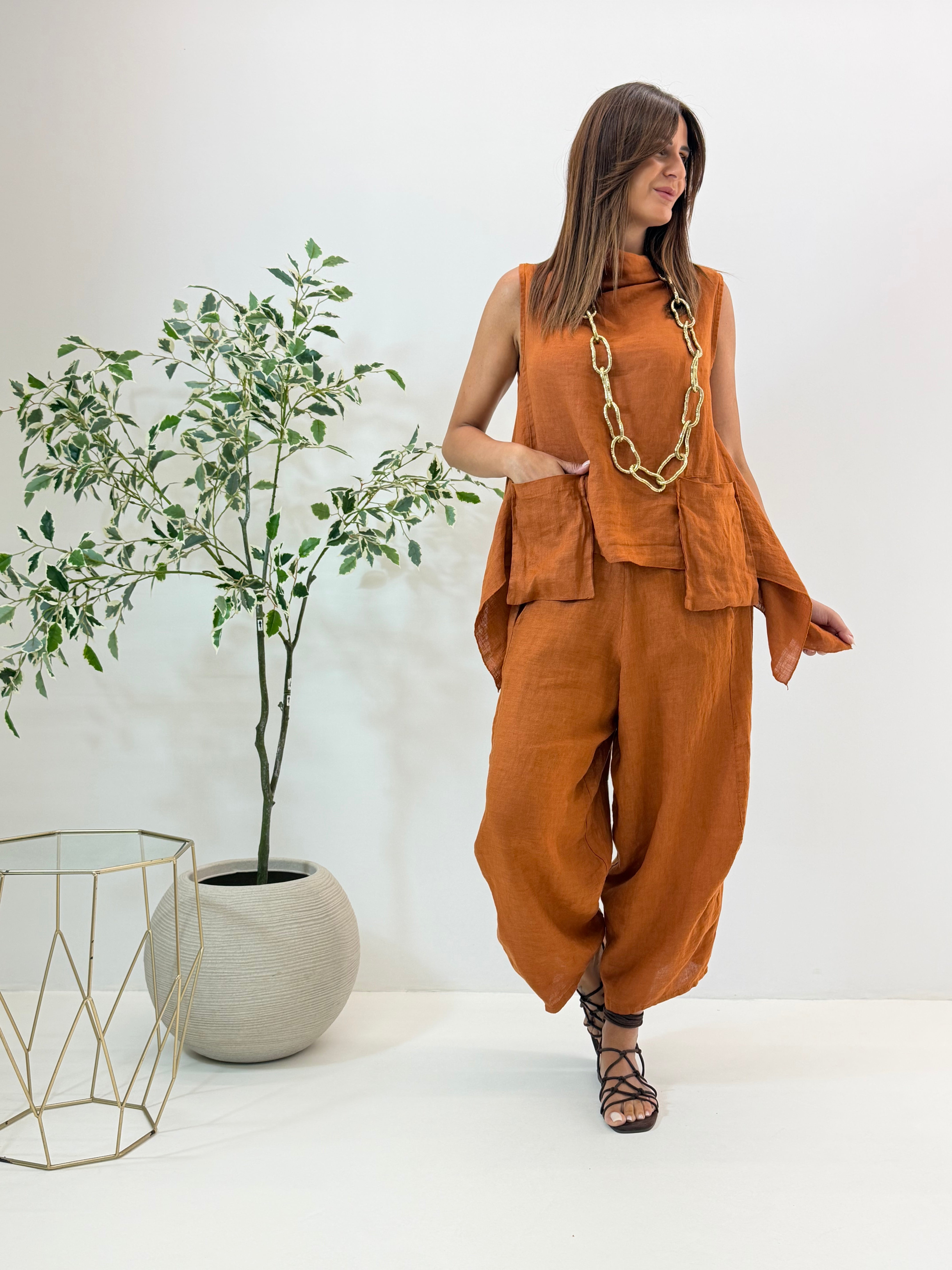 PANTALONE ADRIA IN LINO