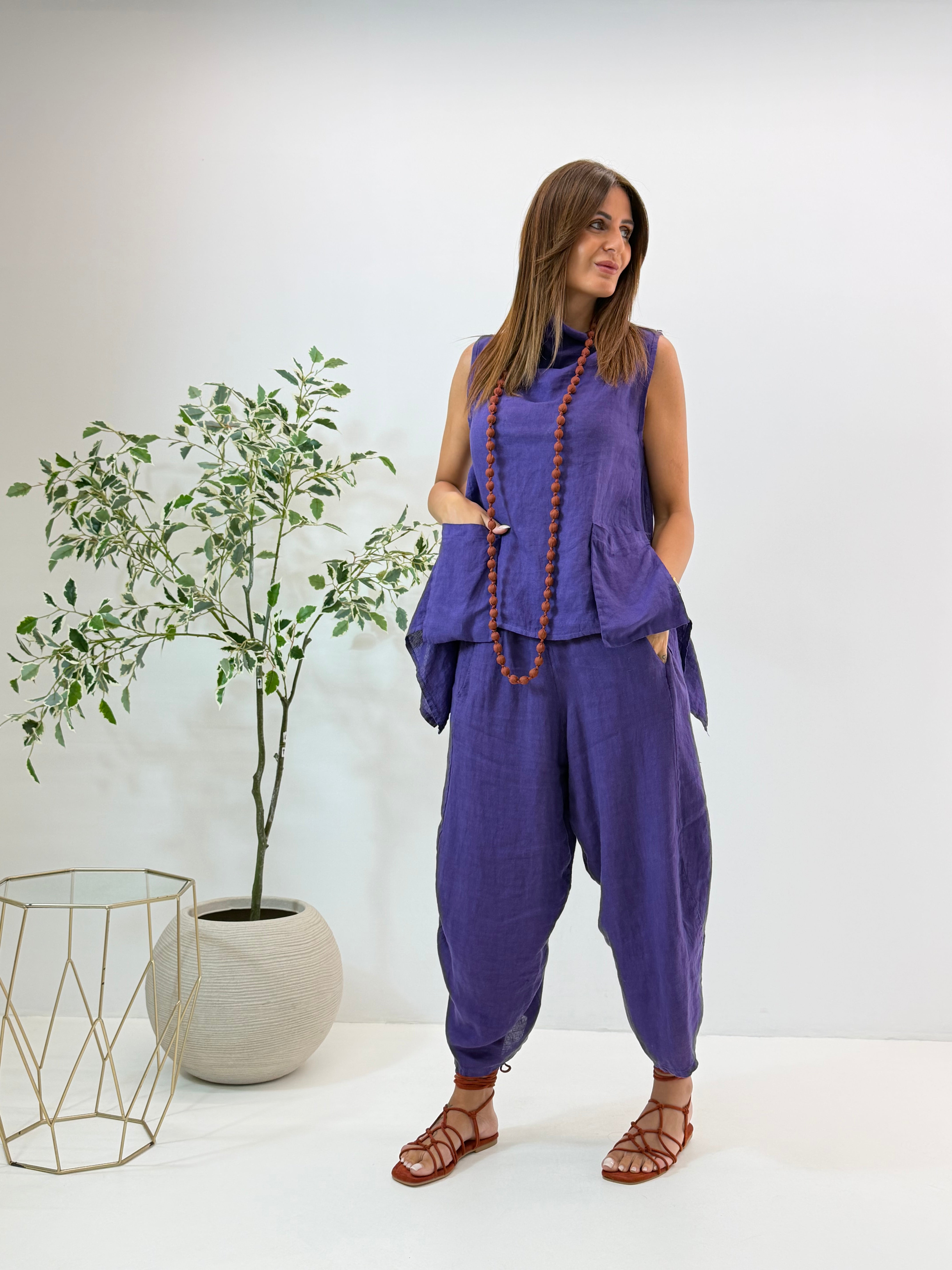 PANTALONE ADRIA IN LINO