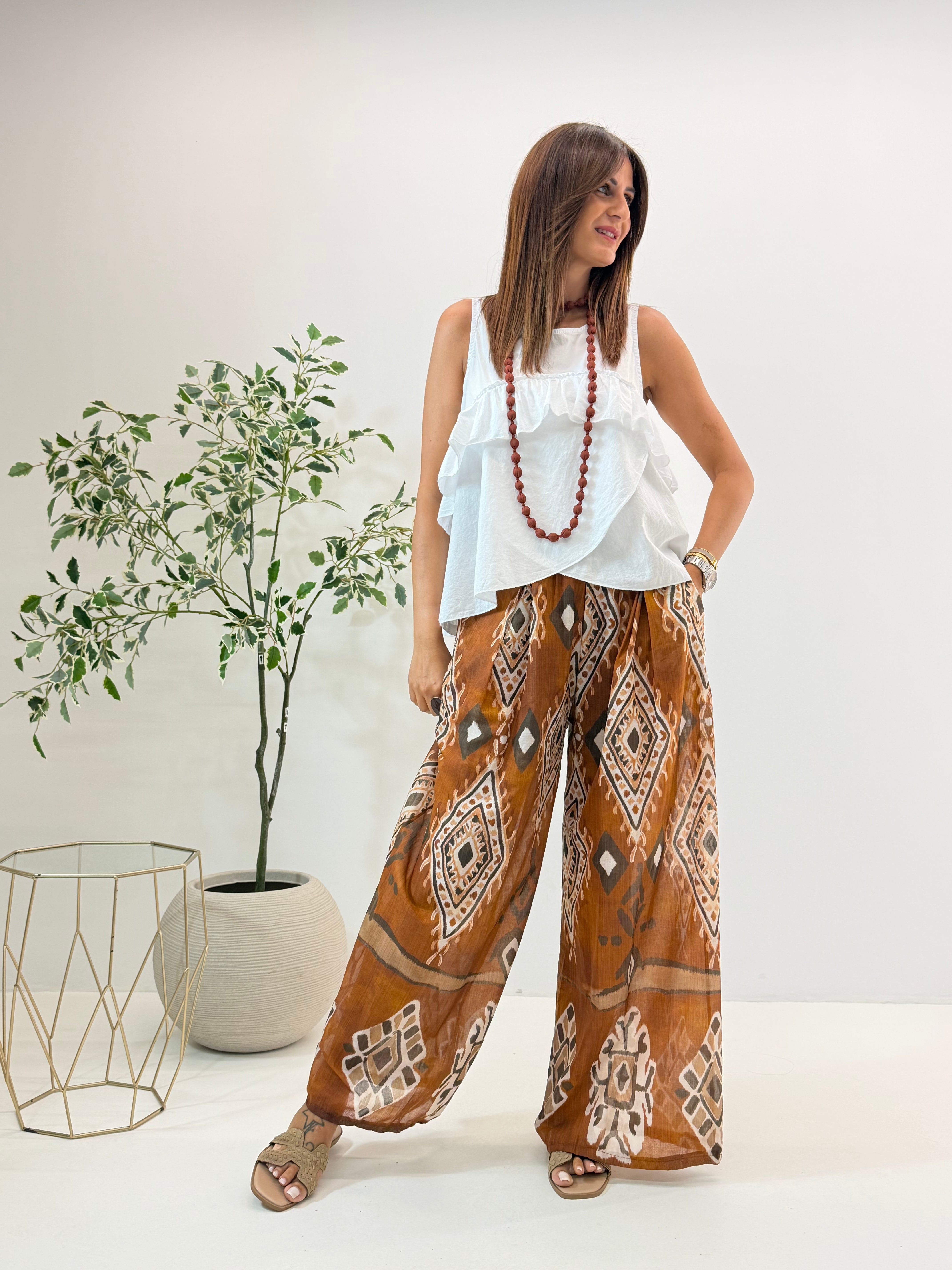 PANTALONE LEYLA FANTASIA RUGGINE