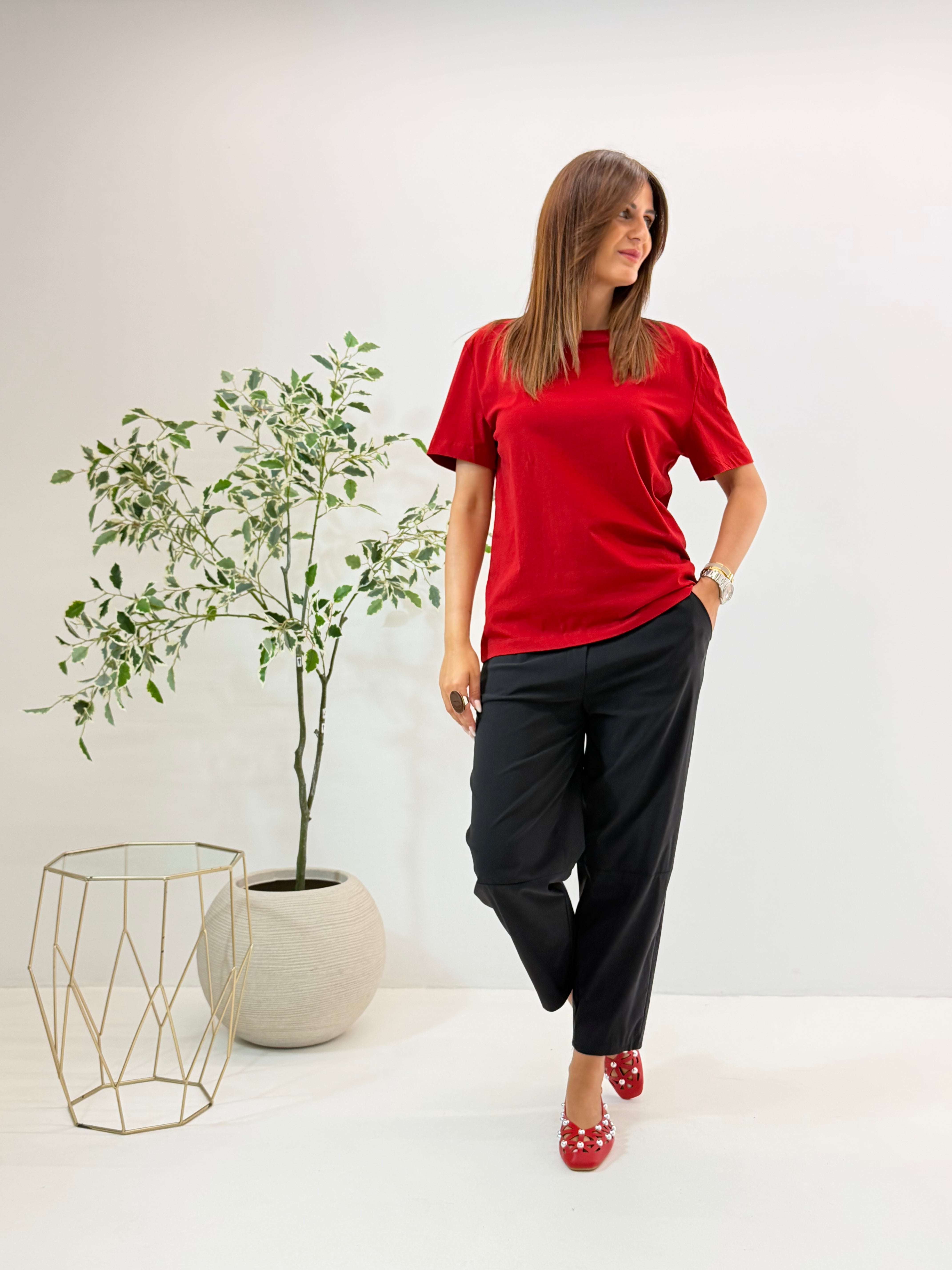 T-SHIRT IVORY ROSSA