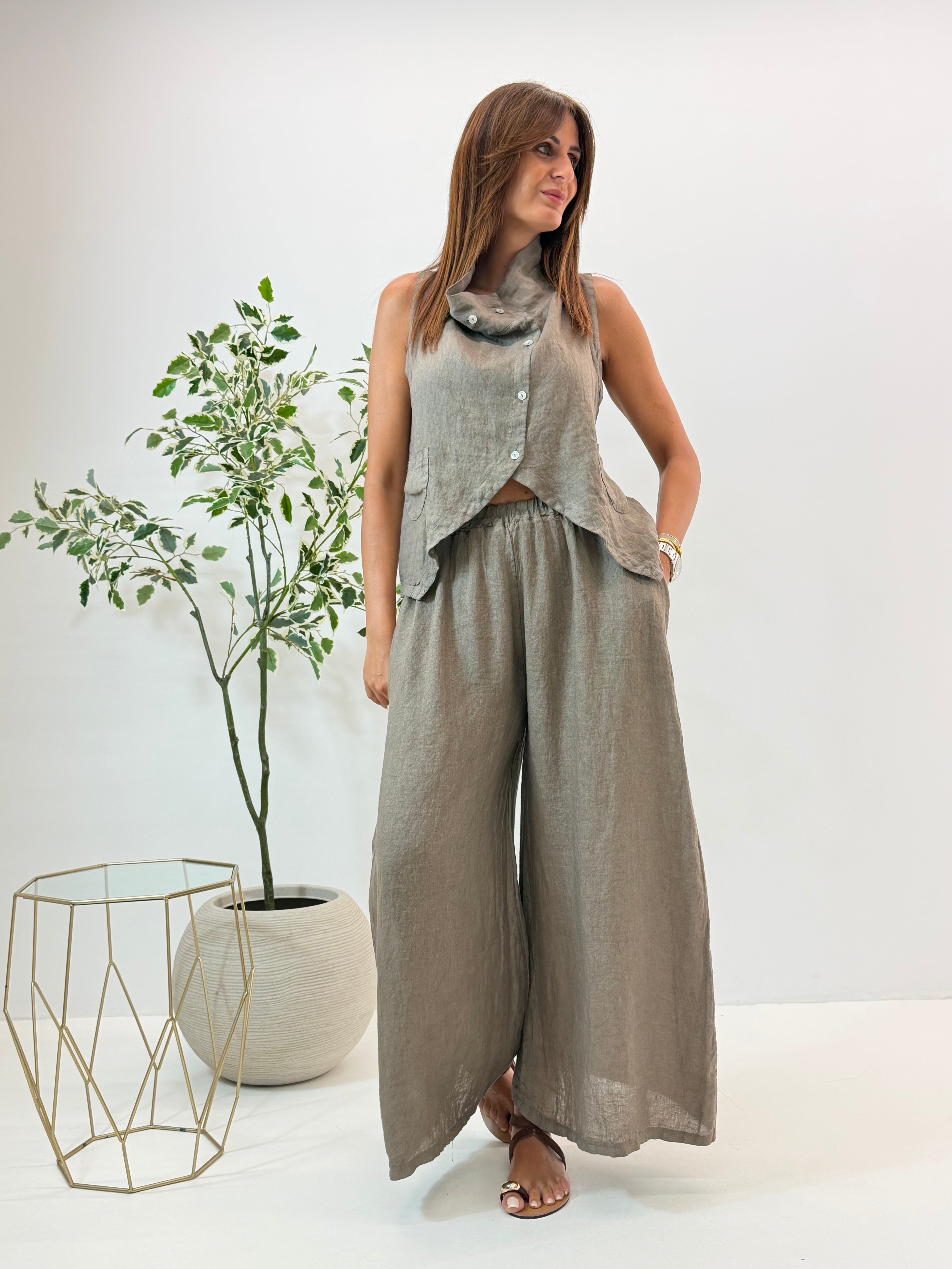 GILET MATILDE IN LINO