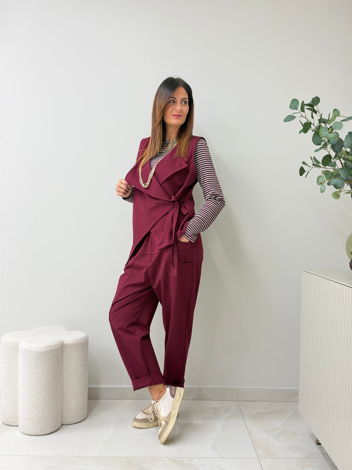 PANTALONE ADA BORDEAUX