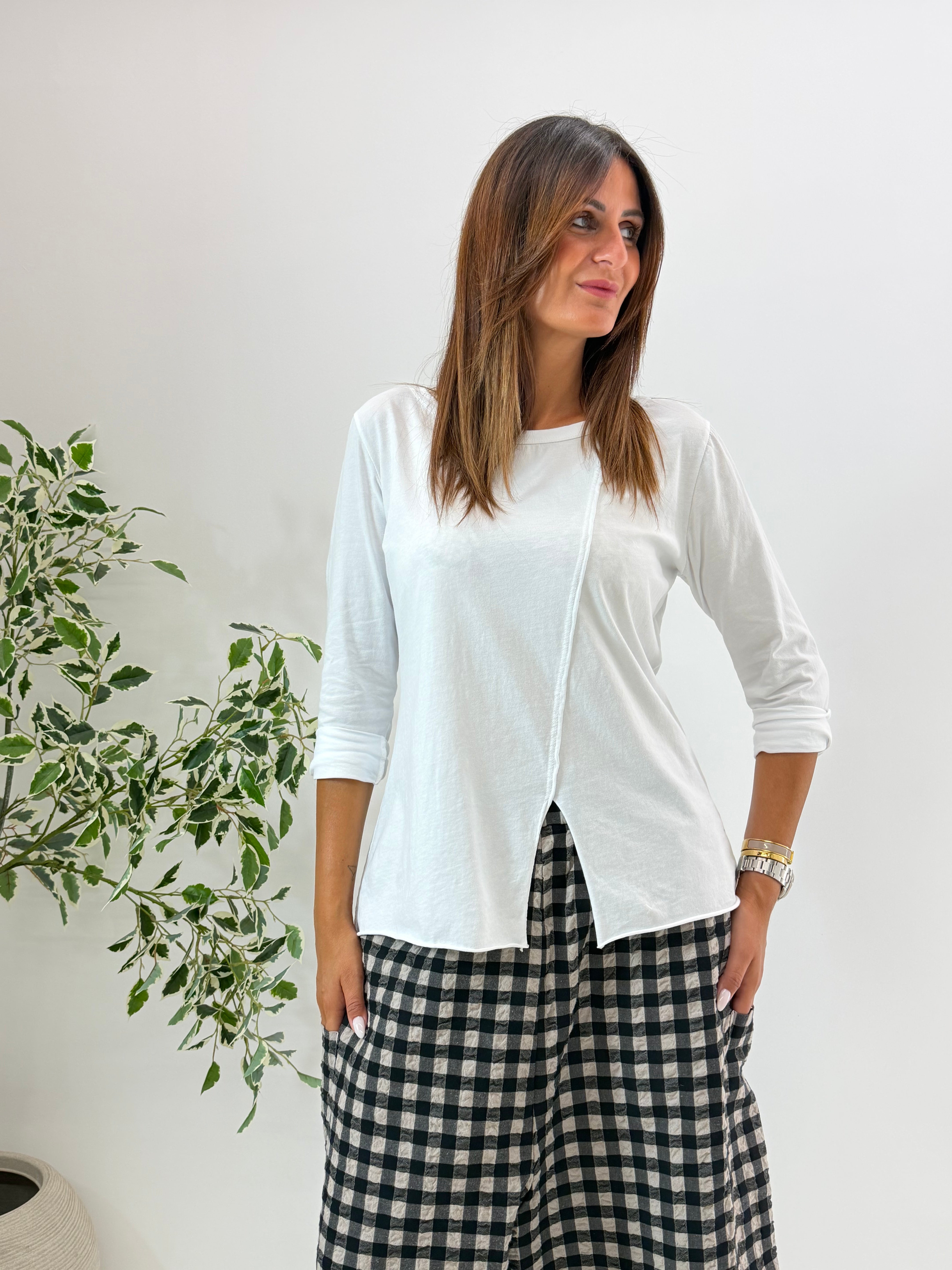 MAGLIA CON SPACCO WENDY BIANCA