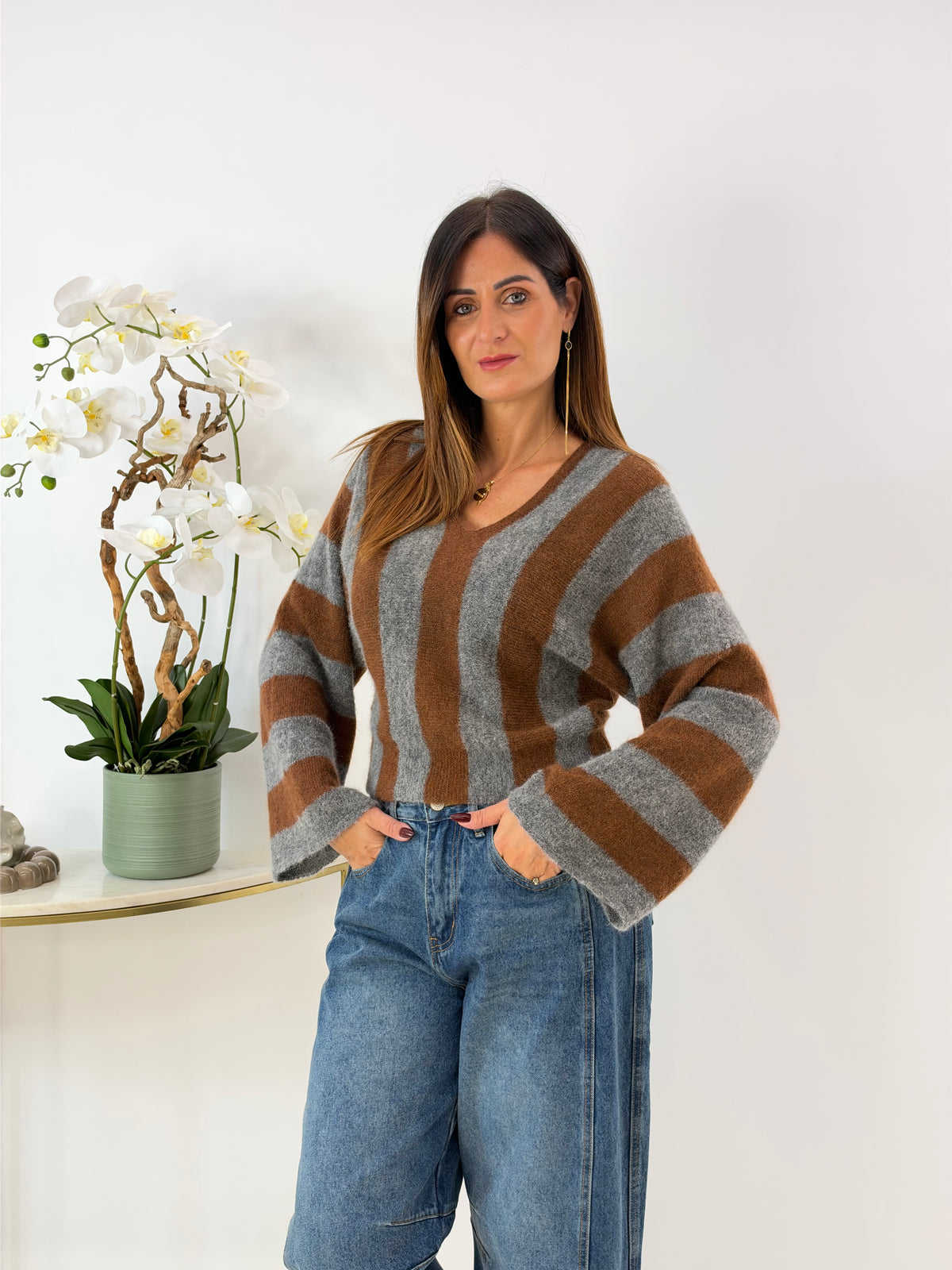 PULL FRESIA A RIGHE