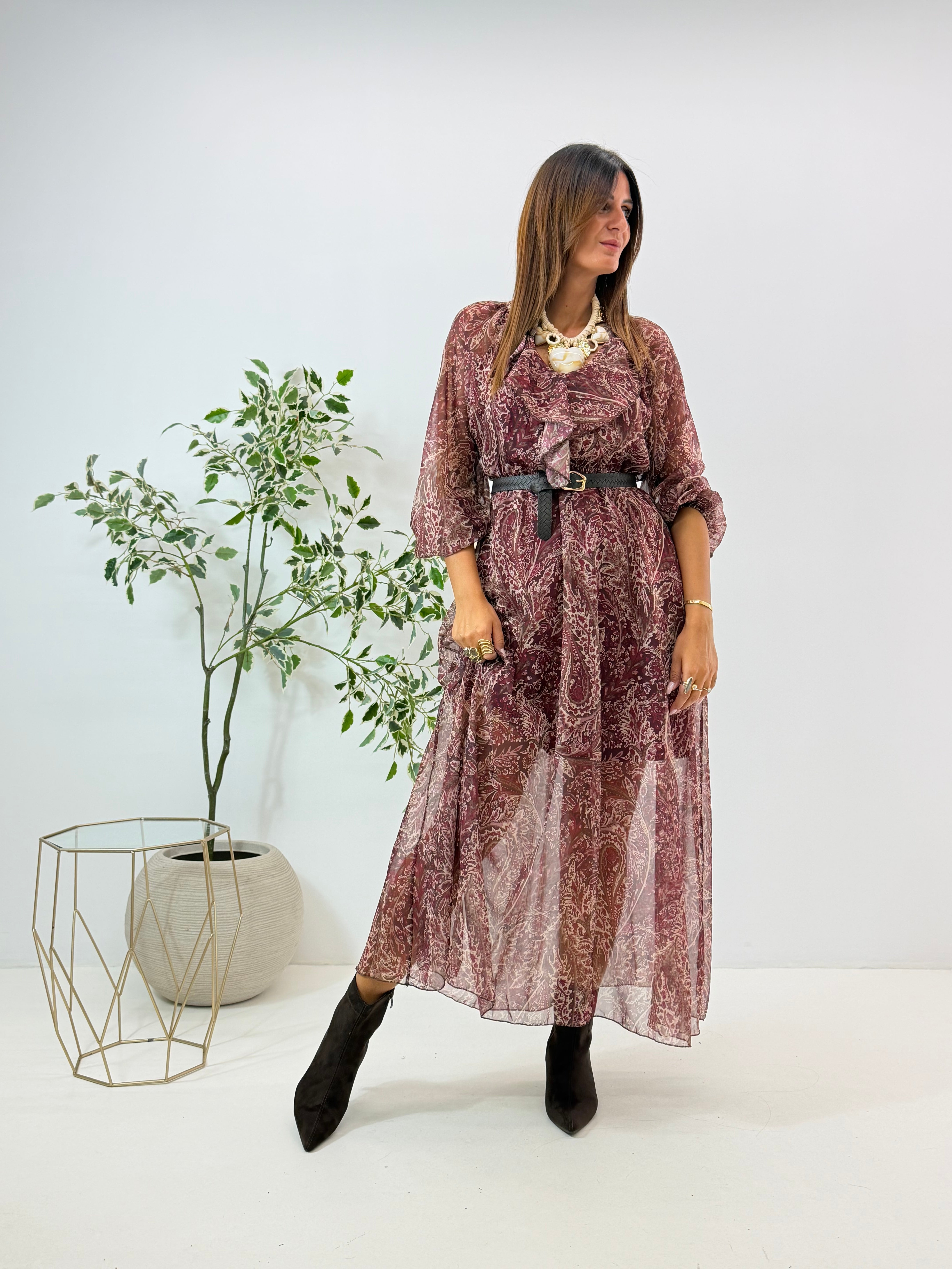 ABITO JESY FANTASIA BORDEAUX