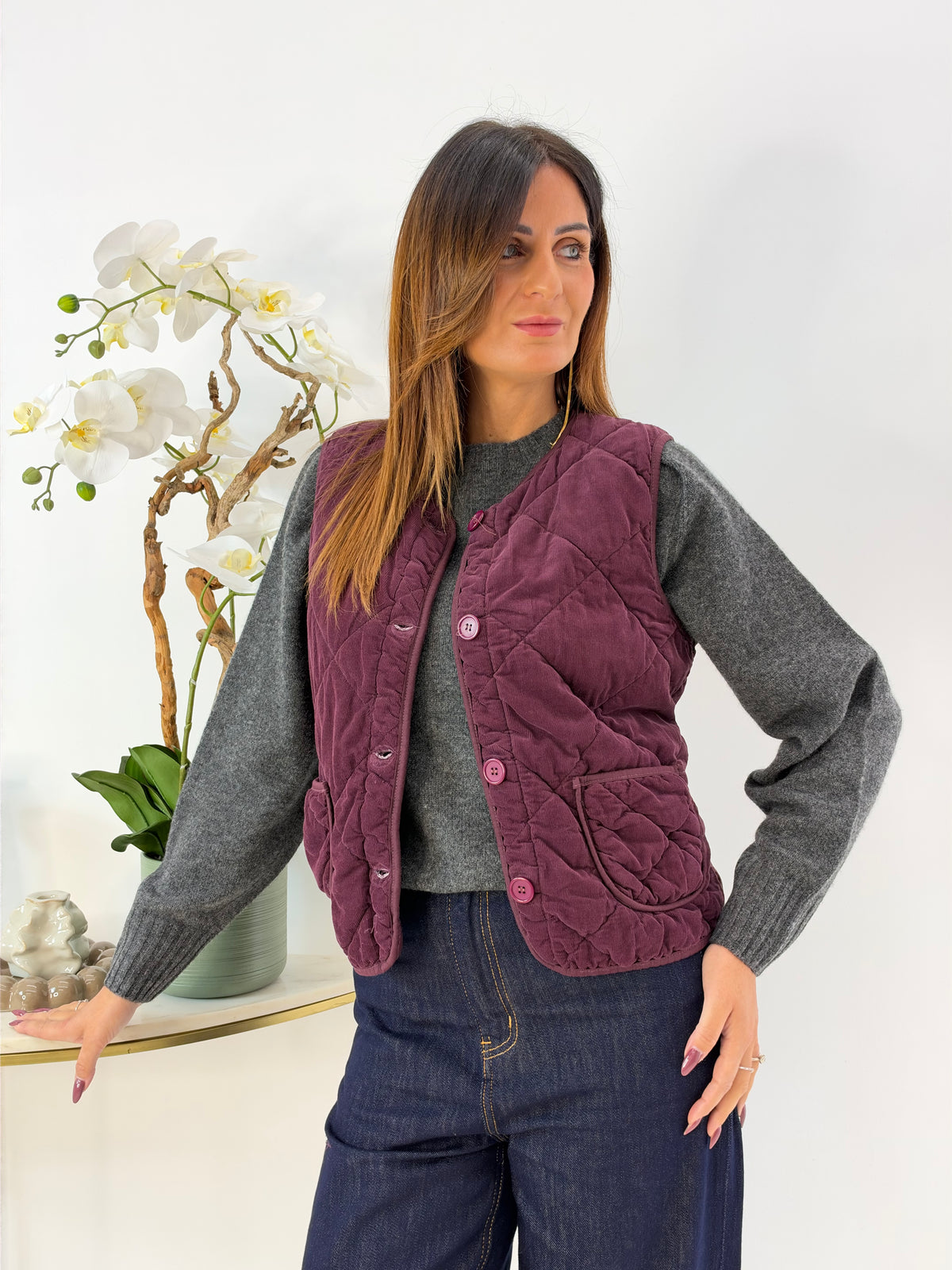 GILET AMIRA TRAPUNTATO