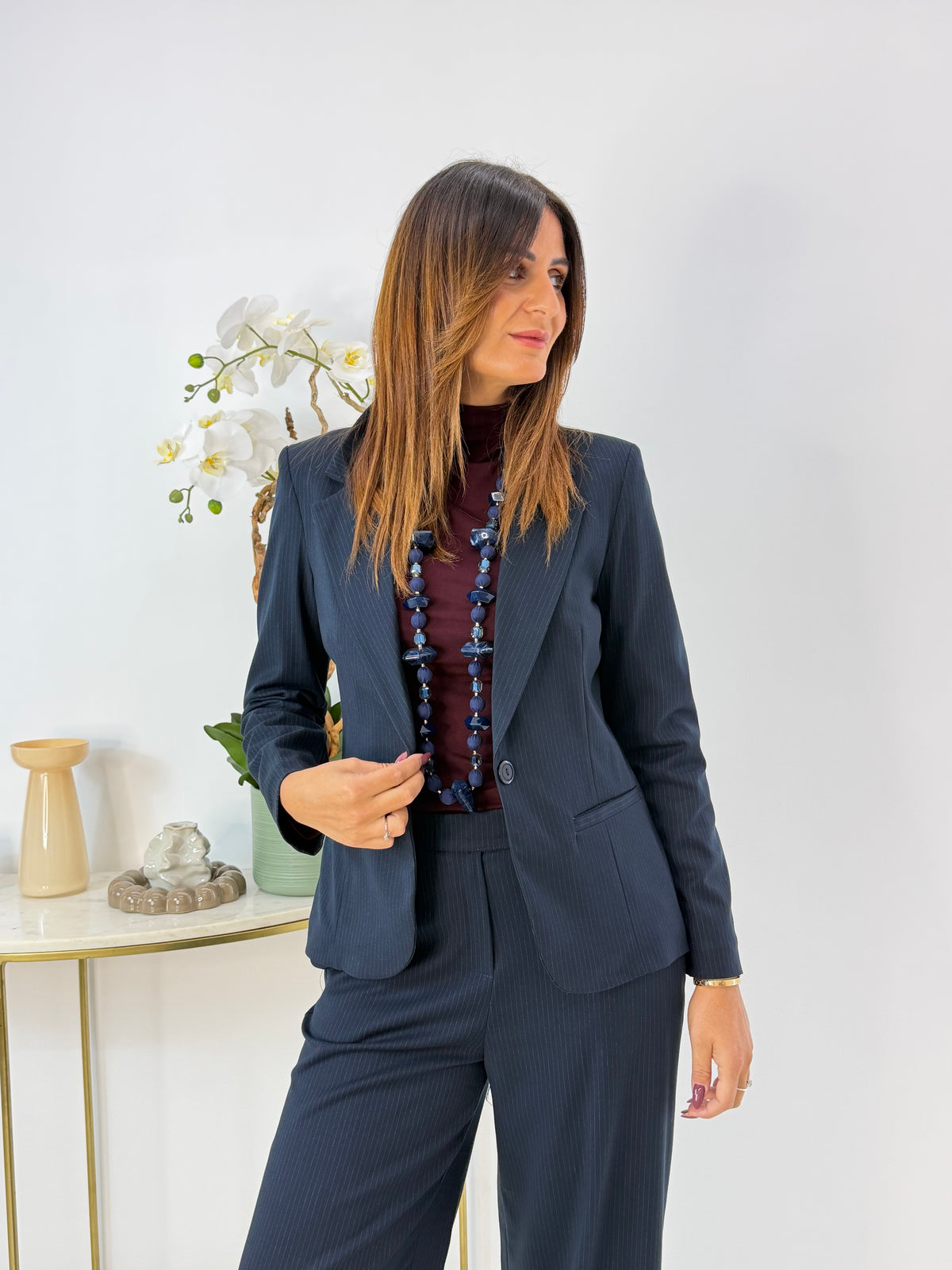 BLAZER KLELIA BLU GESSATO