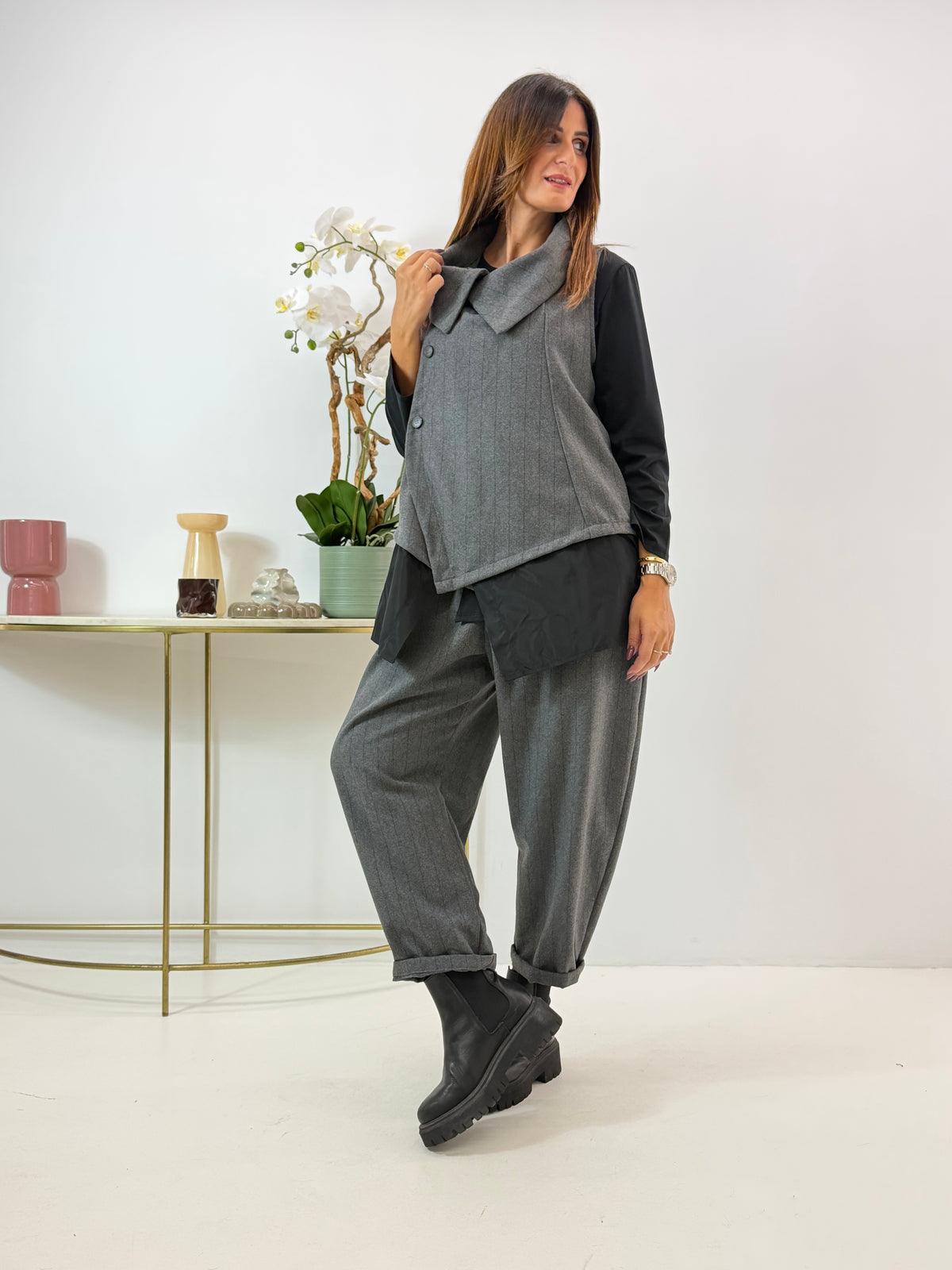 PANTALONE SOLEIRA WENDY GESSATO GRIGIO
