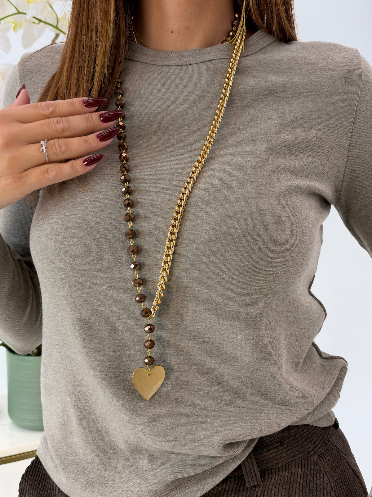 COLLANA MATI LUNGA MUPAJI CUORE MORO/GOLD
