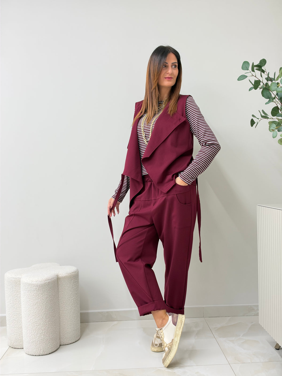 PANTALONE ADA BORDEAUX