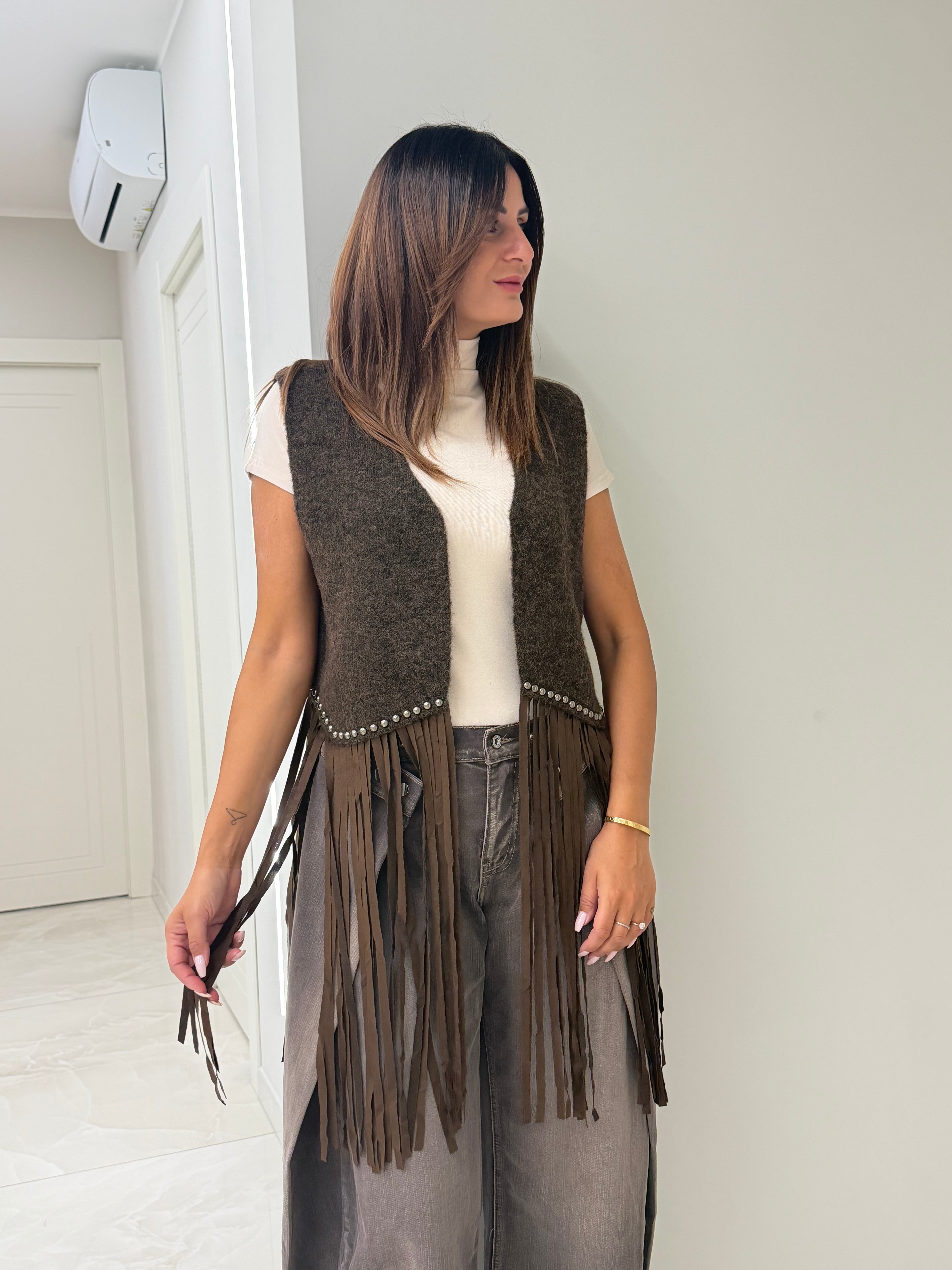 GILET VANESSA MORO CON FRANGE