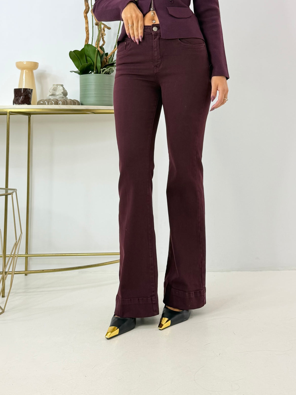 JEANS LILIA A ZAMPA BORDEAUX