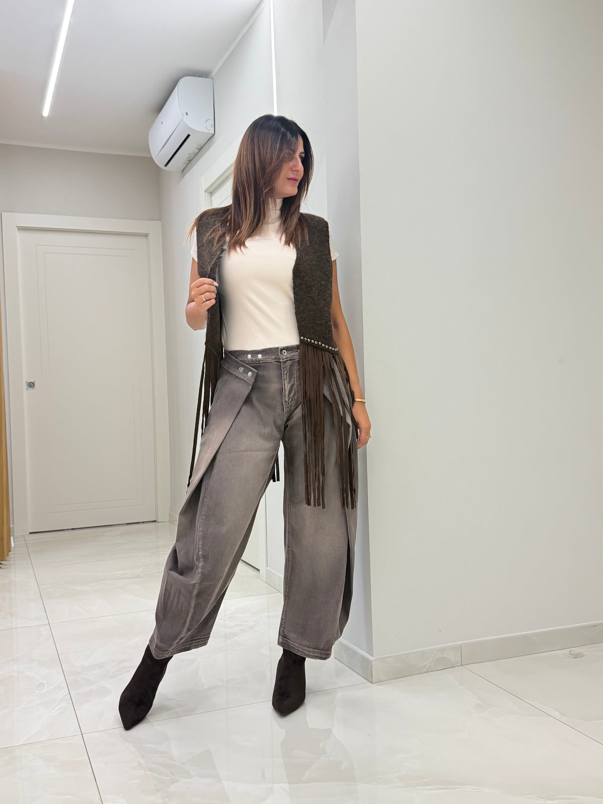 GILET VANESSA MORO CON FRANGE