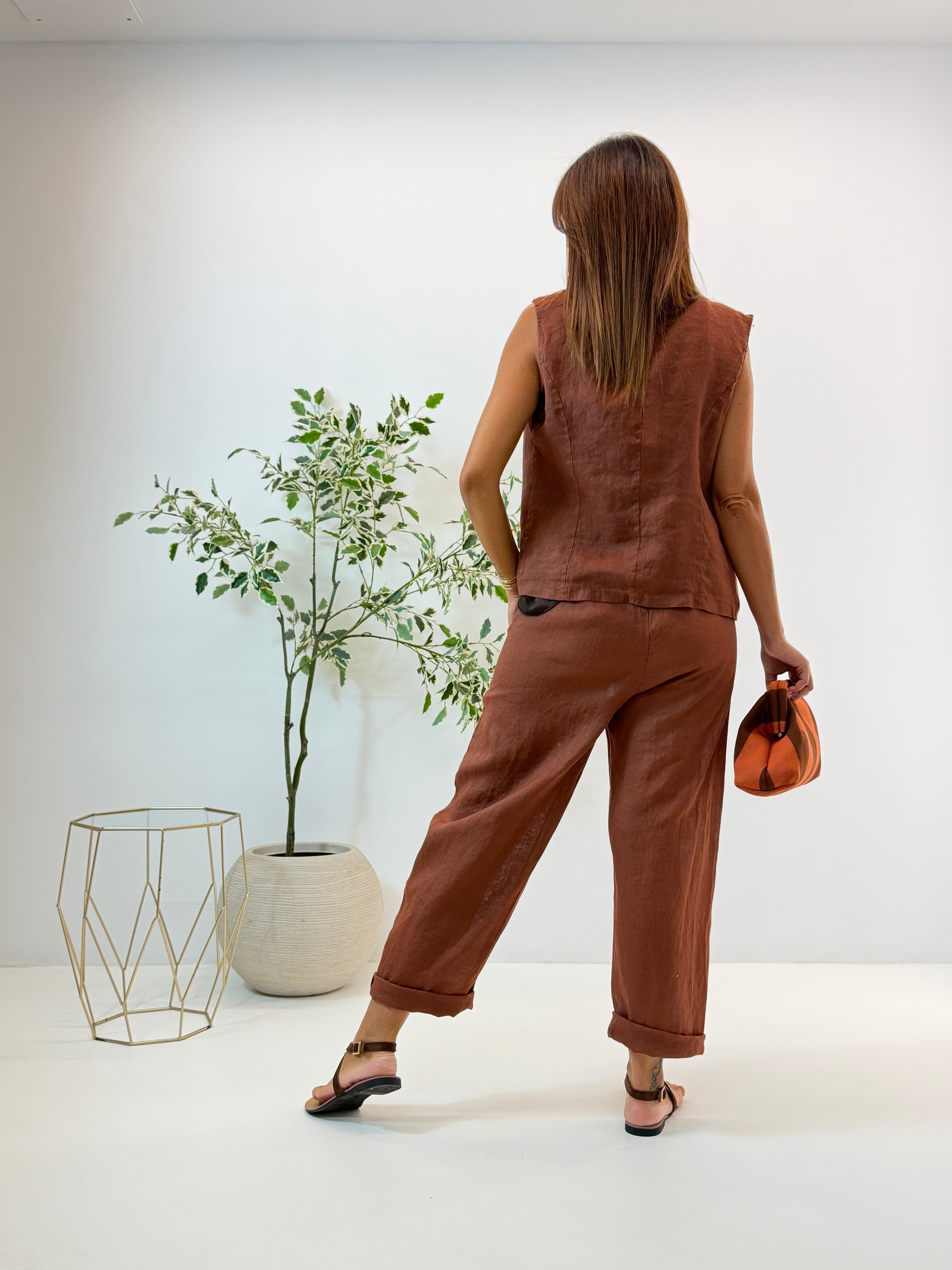 PANTALONE AMELIE IN LINO