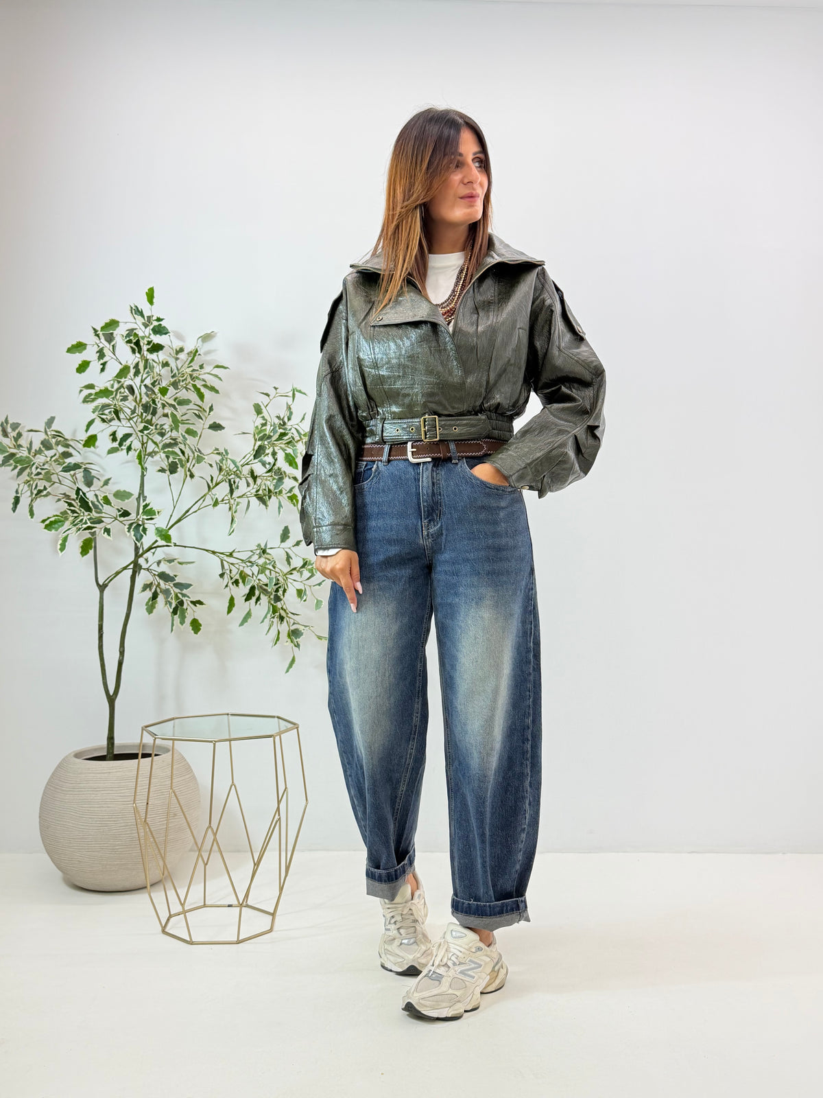 CHIODO IN ECO PELLE VERDE