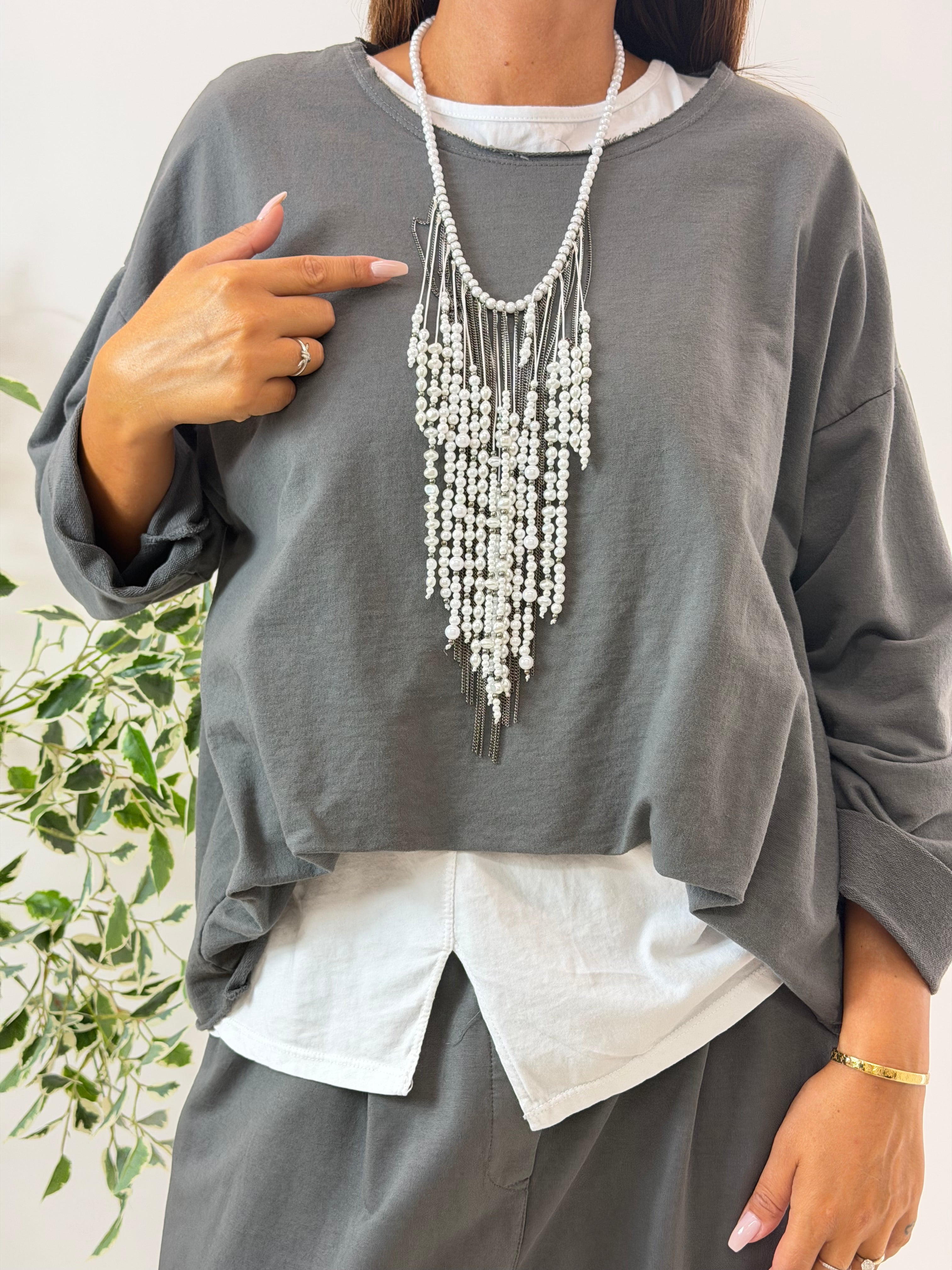 COLLANA CHERRY BIANCA/SILVER