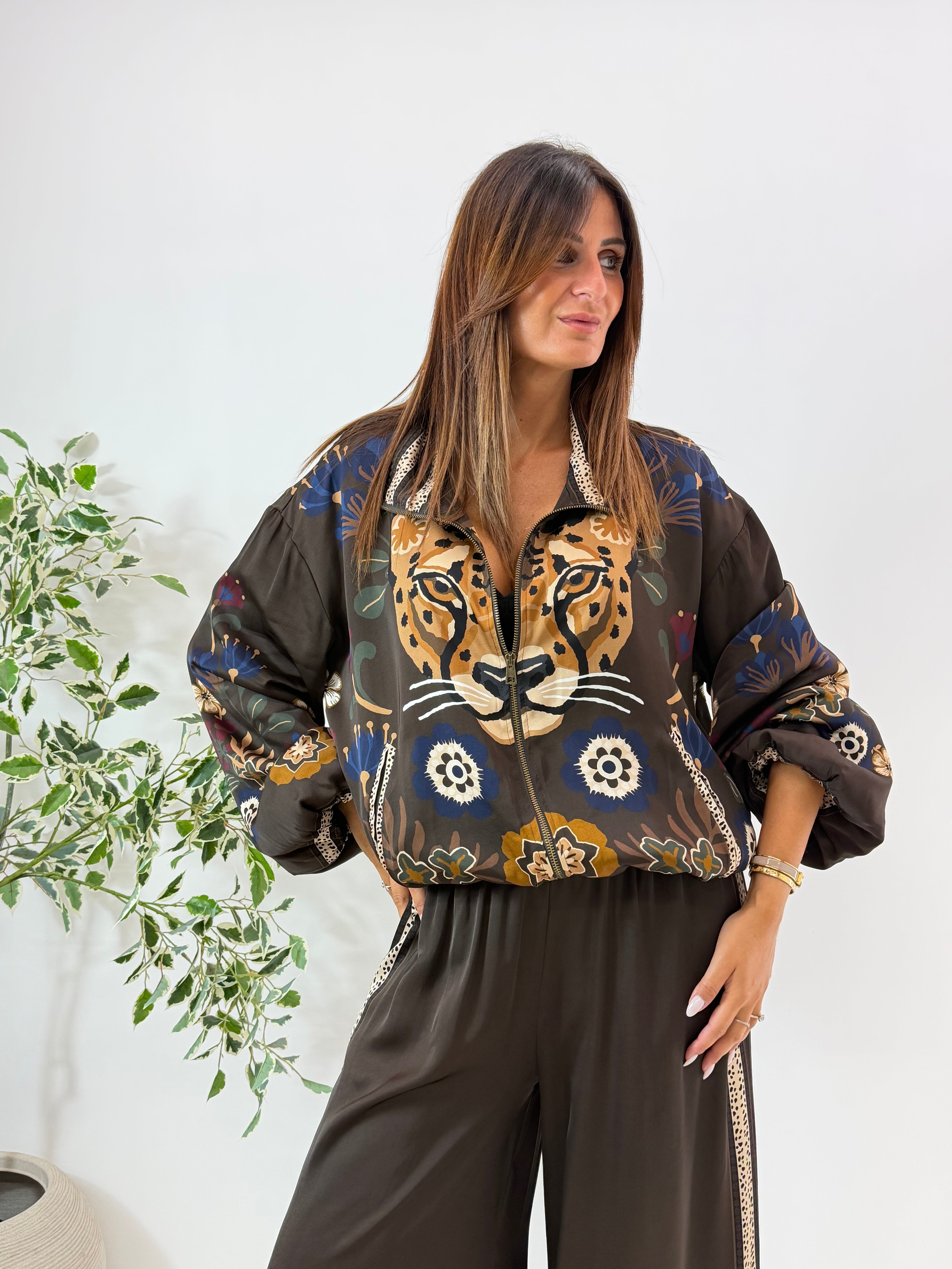 BOMBER ROMY IN SATIN MORO