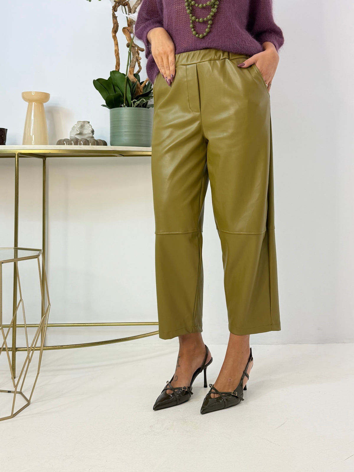 PANTALONE ATHENA VERDE OLIO