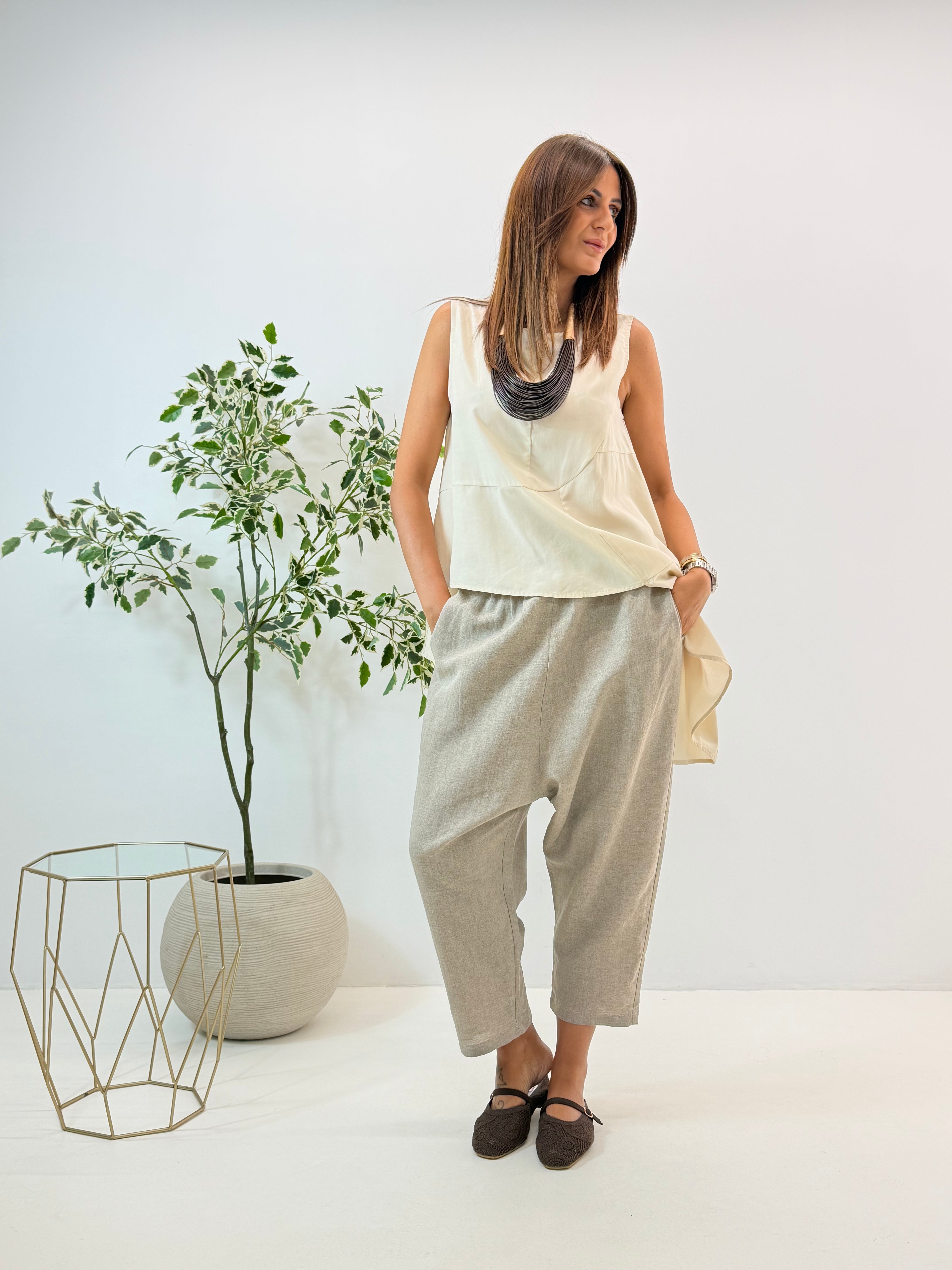 PANTALONE PANAMA TORTORA